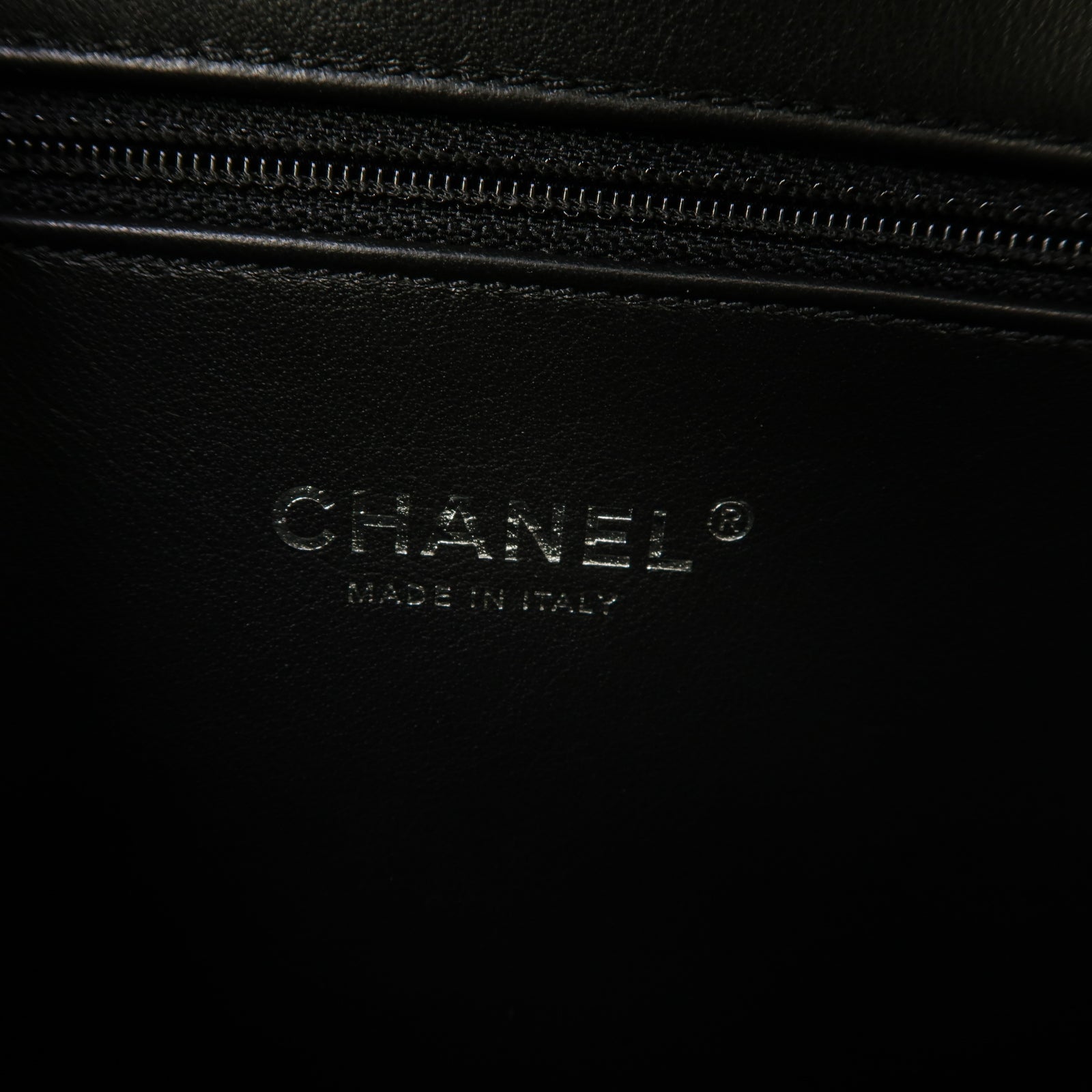 CHANEL 菱格羊皮皮革Vanity Case銀扣手挽肩背兩用袋黒色