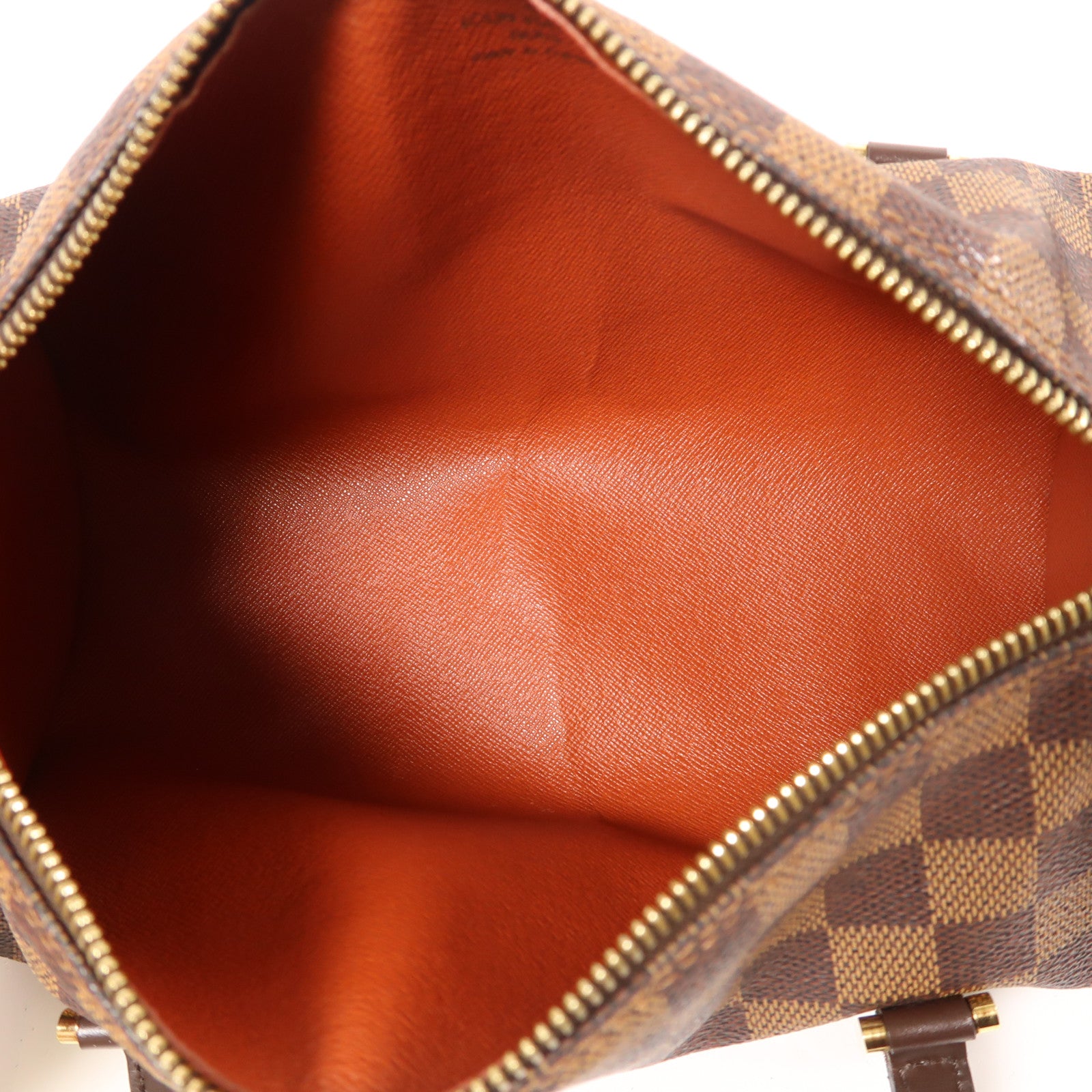 LOUIS VUITTON Damier Papillon PM金扣手挽袋棕色