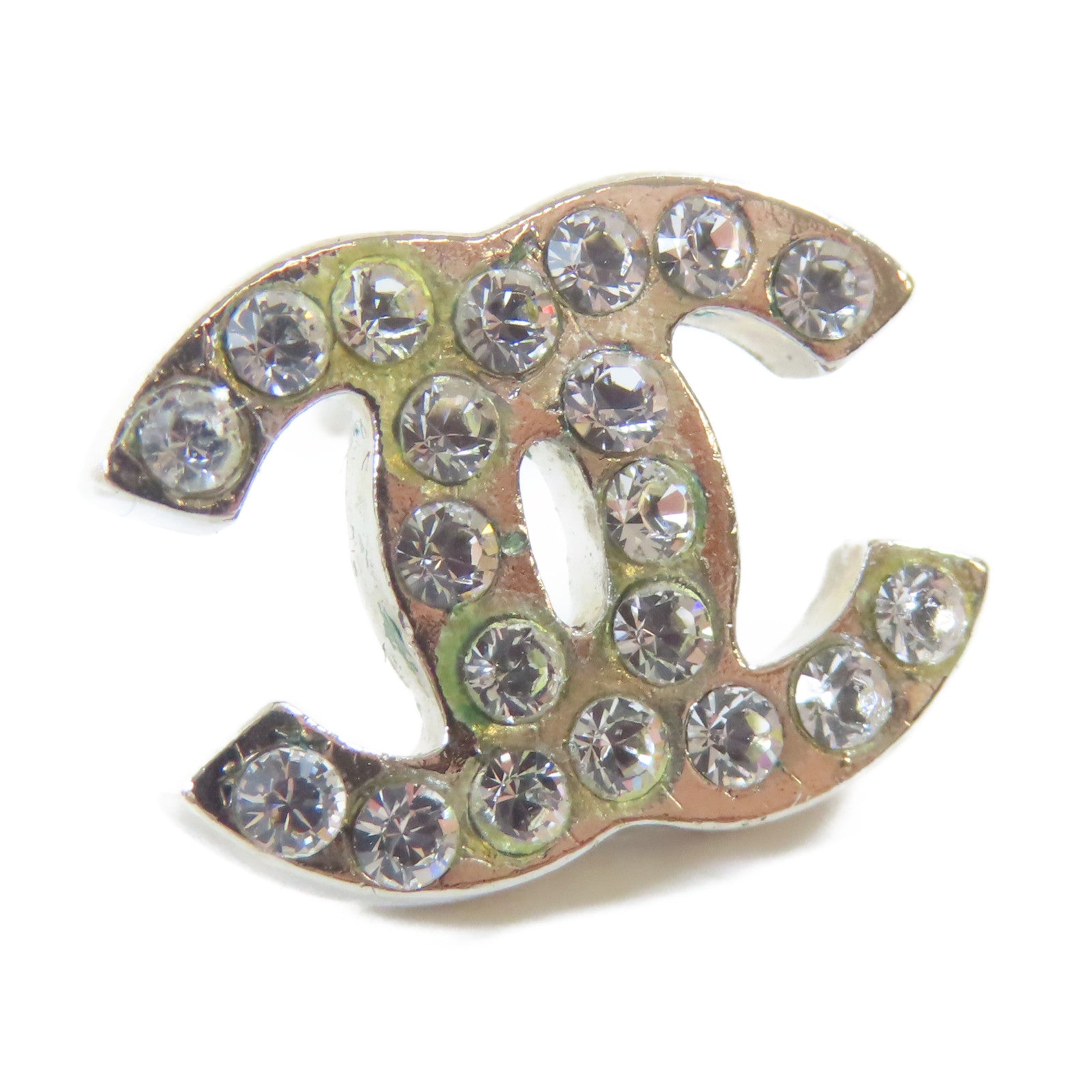 CHANEL 金屬/水晶Earrings耳環銀色