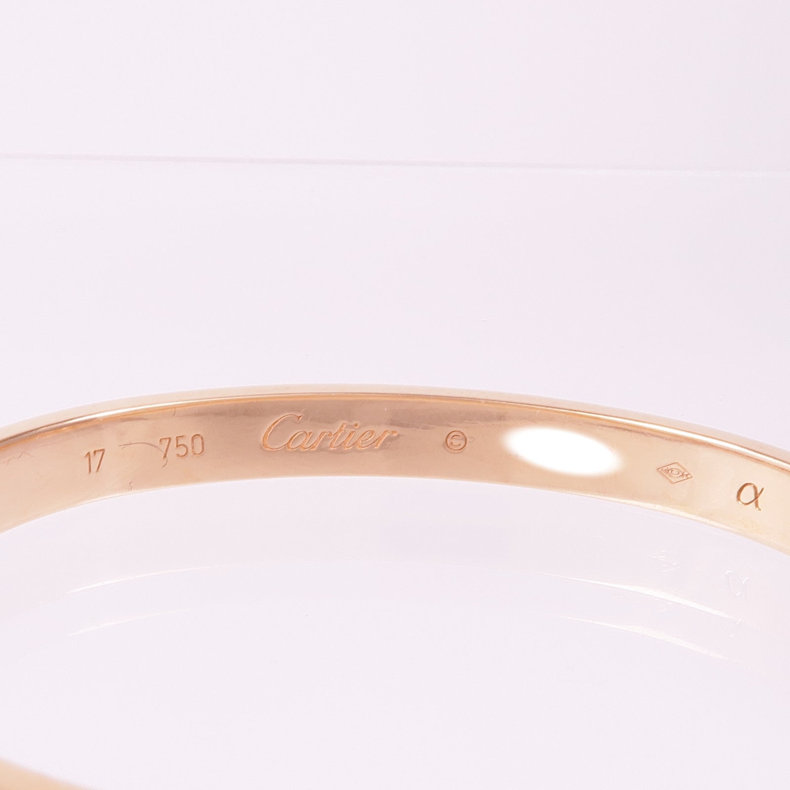 CARTIER 18K玫瑰金Love Bracelet手鐲Cartier#17