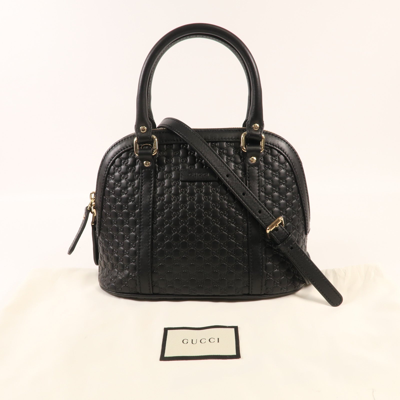 GUCCI 牛皮皮革2 Way Shoulder銀扣手挽肩背兩用袋