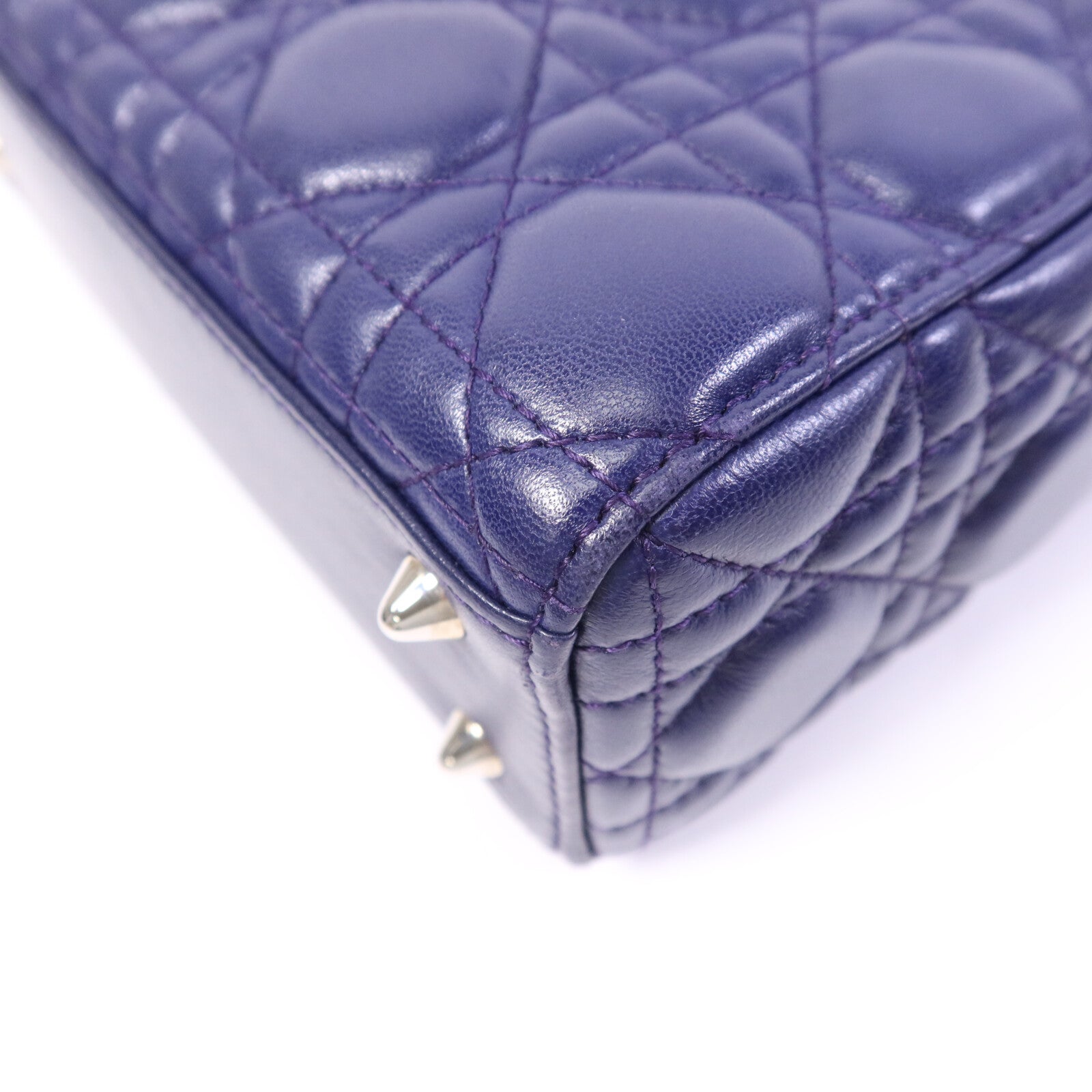 Dior 羊皮皮革Lady Dior Small銀扣手挽肩背兩用袋