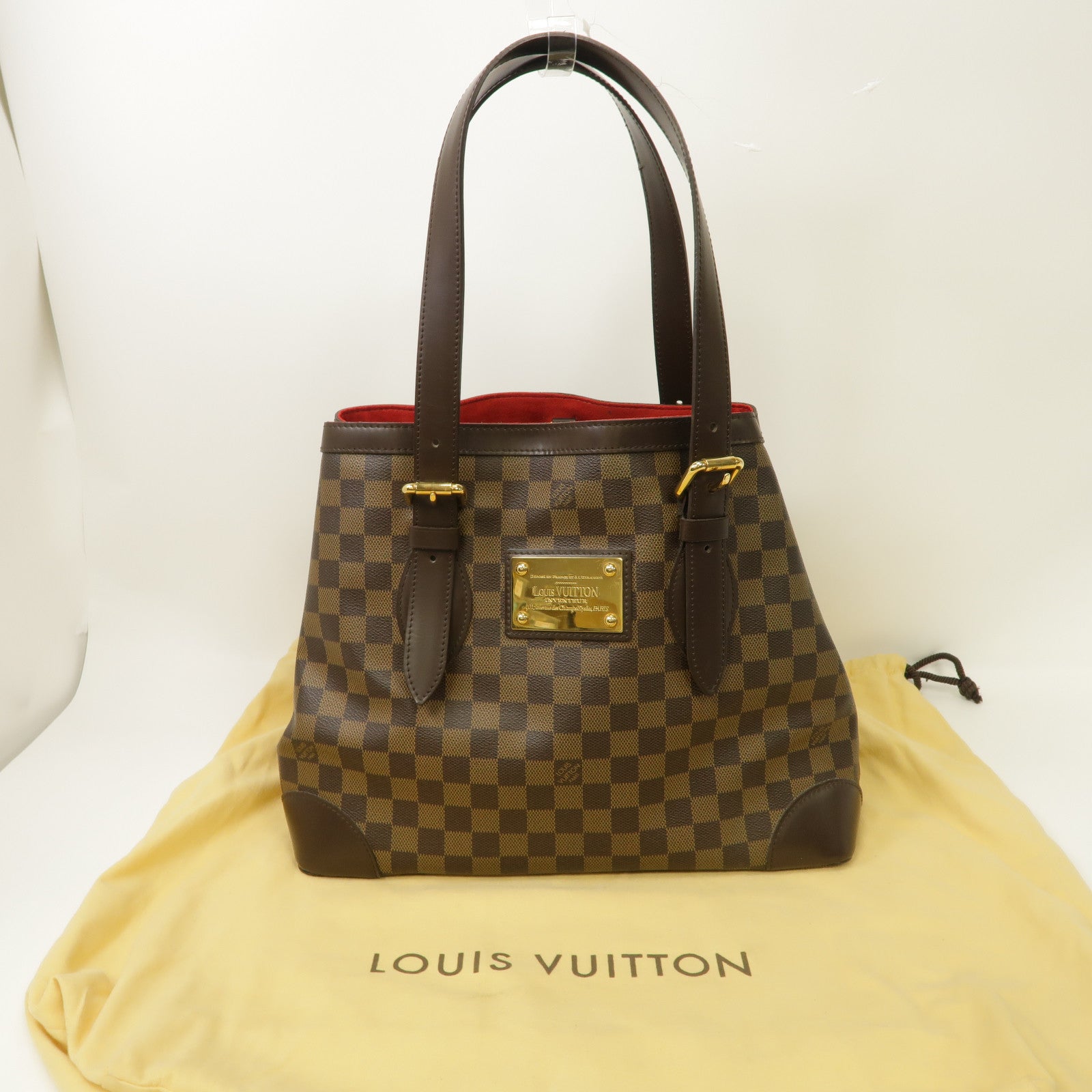 LOUIS VUITTON 【激減優惠】Damier Hampstead MM金扣手挽袋啡色
