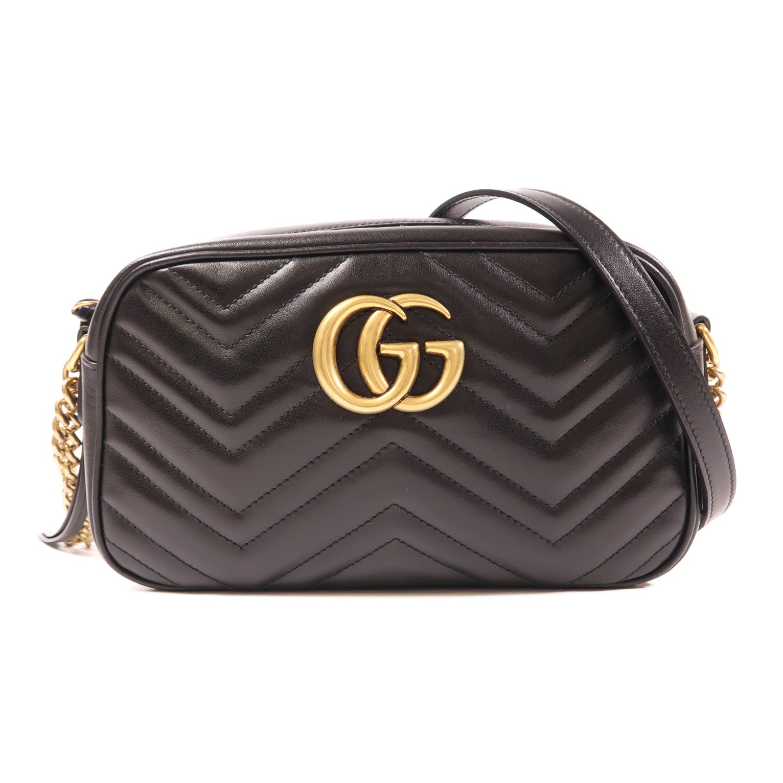 GUCCI 牛皮皮革GG Marmont金扣肩背袋