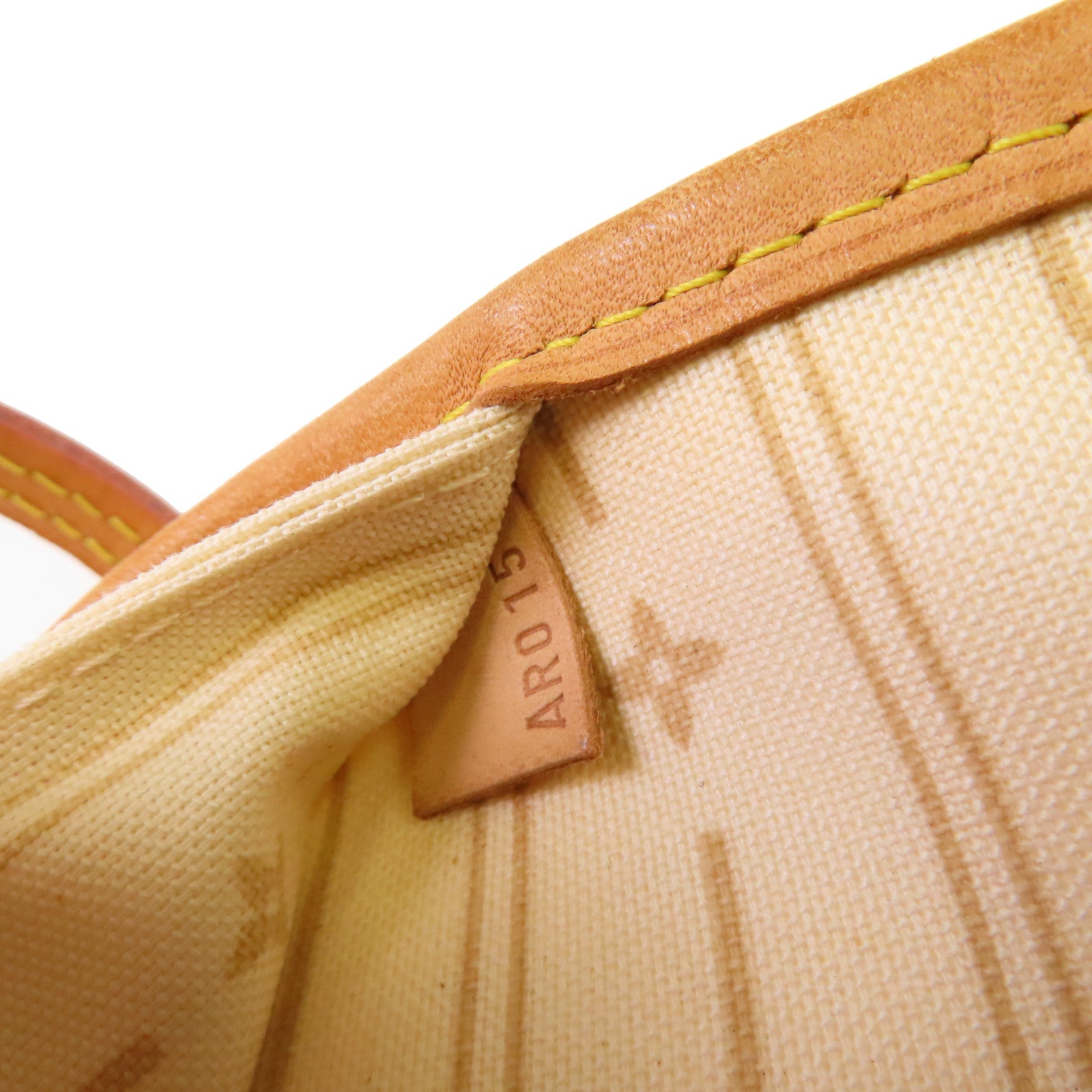 LOUIS VUITTON 【激減優惠】Damier Azur Neverfull MM Tote Bag金扣肩背袋米白色