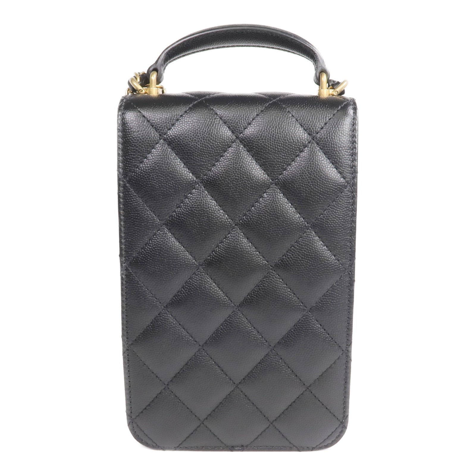 CHANEL 牛皮皮革Phone Holder金扣手挽肩背兩用袋