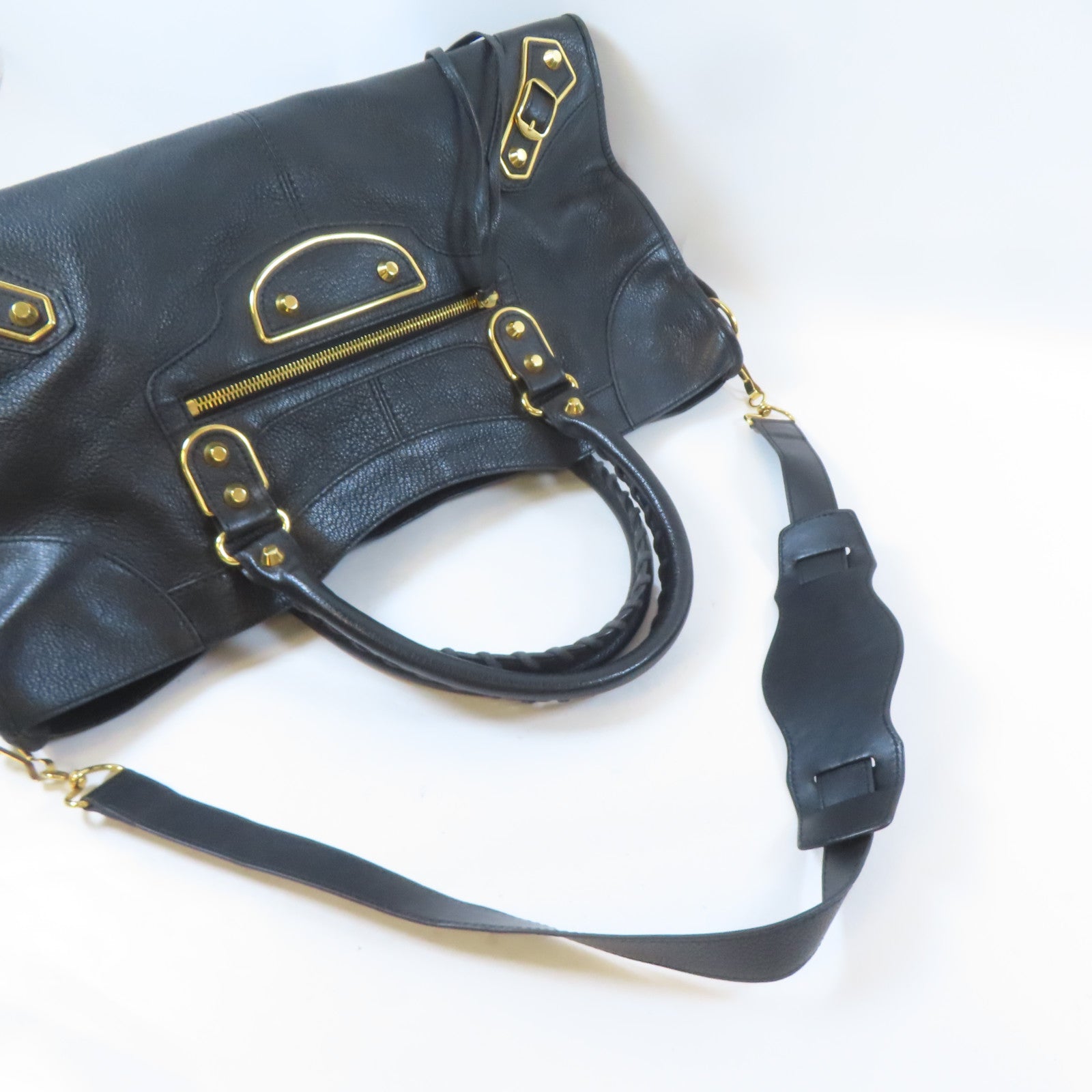 BALENCIAGA 【激減優惠】牛皮皮革Metallic Edge Part Time金扣手挽肩背兩用袋黑色