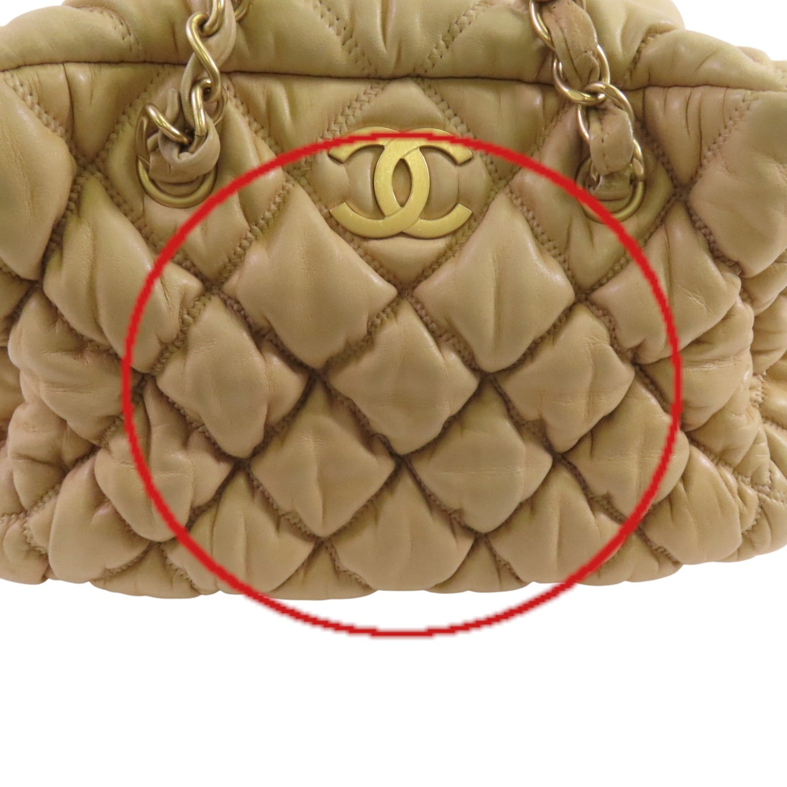 CHANEL 羊皮皮革Chain Shoulder金扣鏈帶肩背袋