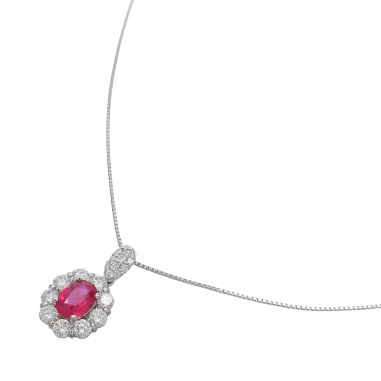 JEWELRY PT900/PT850鉑金Ruby Diamond Necklace紅寶石/鑽石項鍊