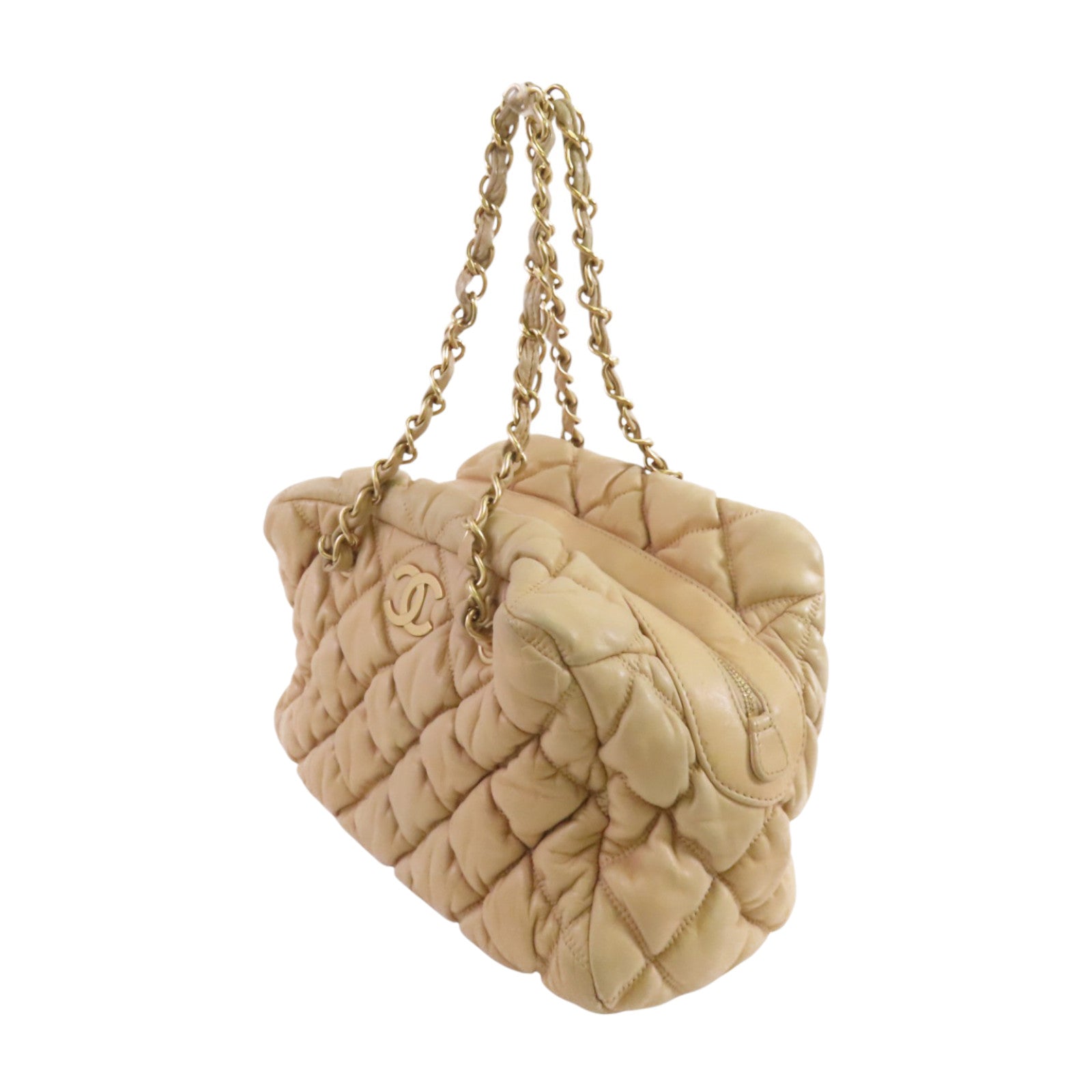 CHANEL 羊皮皮革Chain Shoulder金扣鏈帶肩背袋