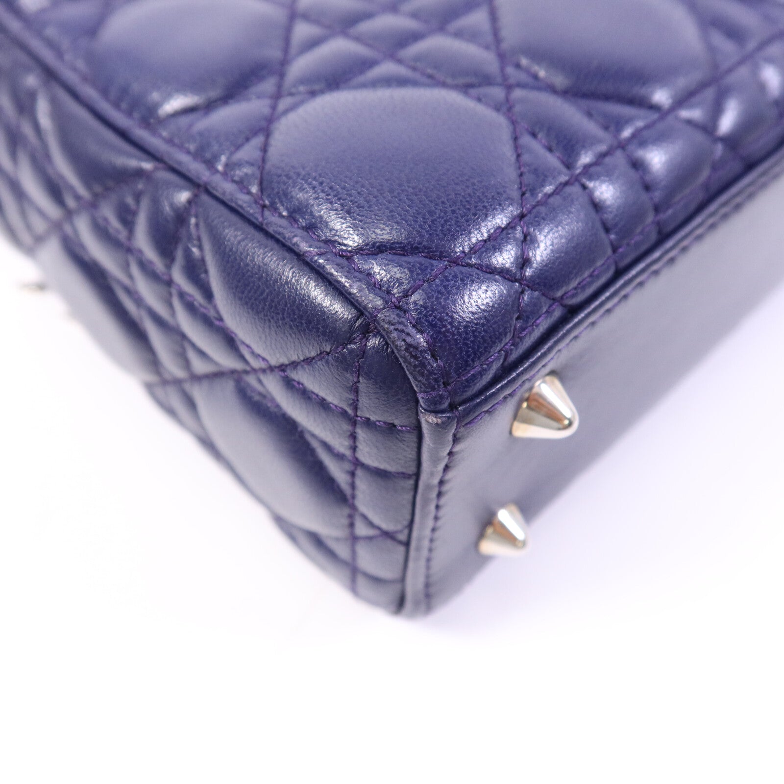 Dior 羊皮皮革Lady Dior Small銀扣手挽肩背兩用袋