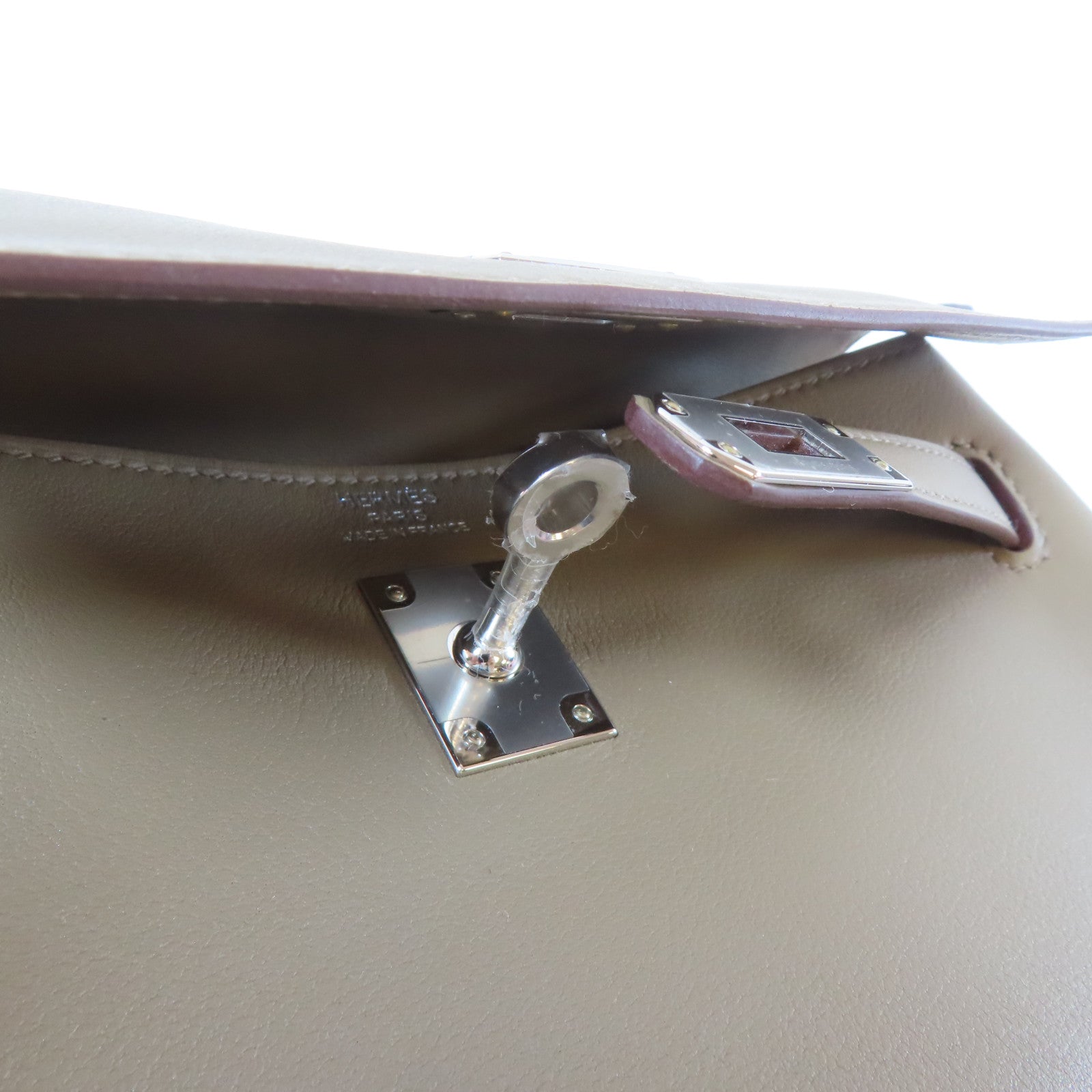 HERMES 【激減優惠】Swift皮革Kelly Moove銀扣皮革肩背袋大象灰色
