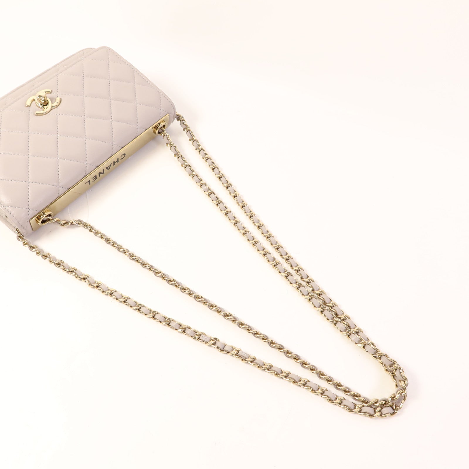 CHANEL 羊皮皮革Trendy CC金扣鏈帶肩背袋