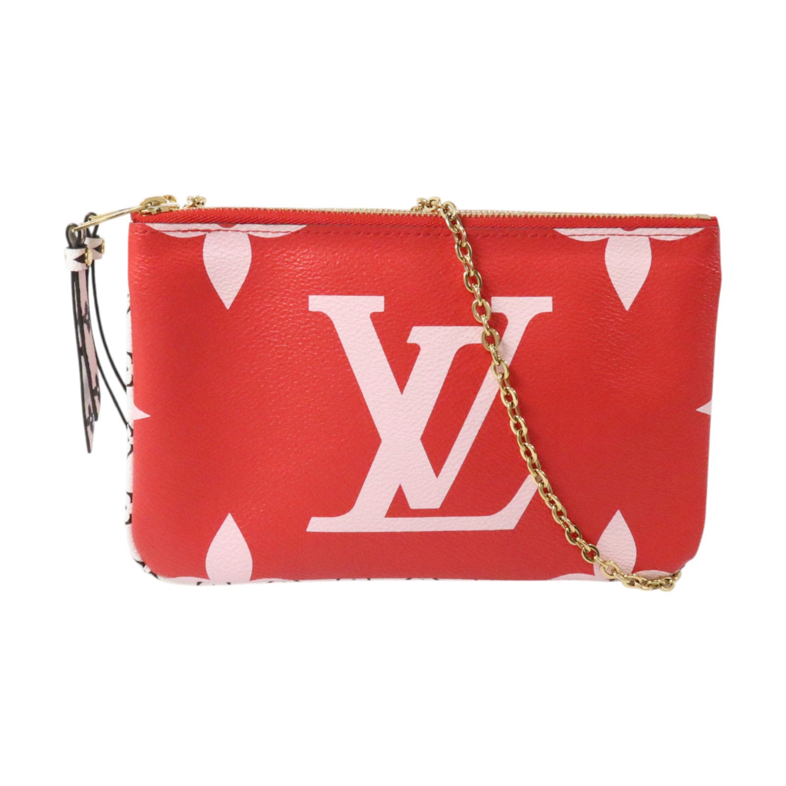 LOUIS VUITTON Monogram Giant Pochette Double Zip金扣鏈帶肩背袋
