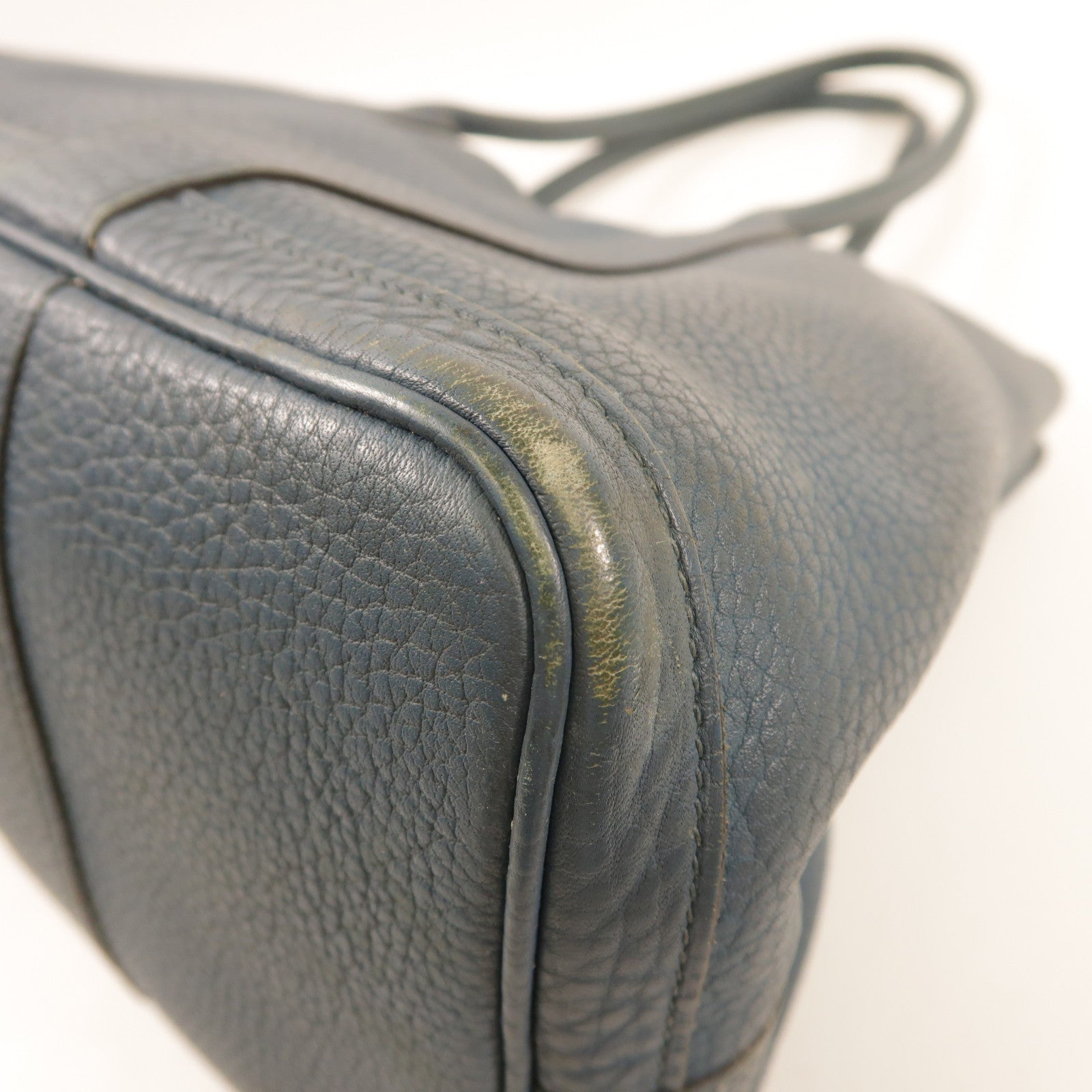 HERMES Negonda皮革Garden Party PM銀扣手挽袋藍色