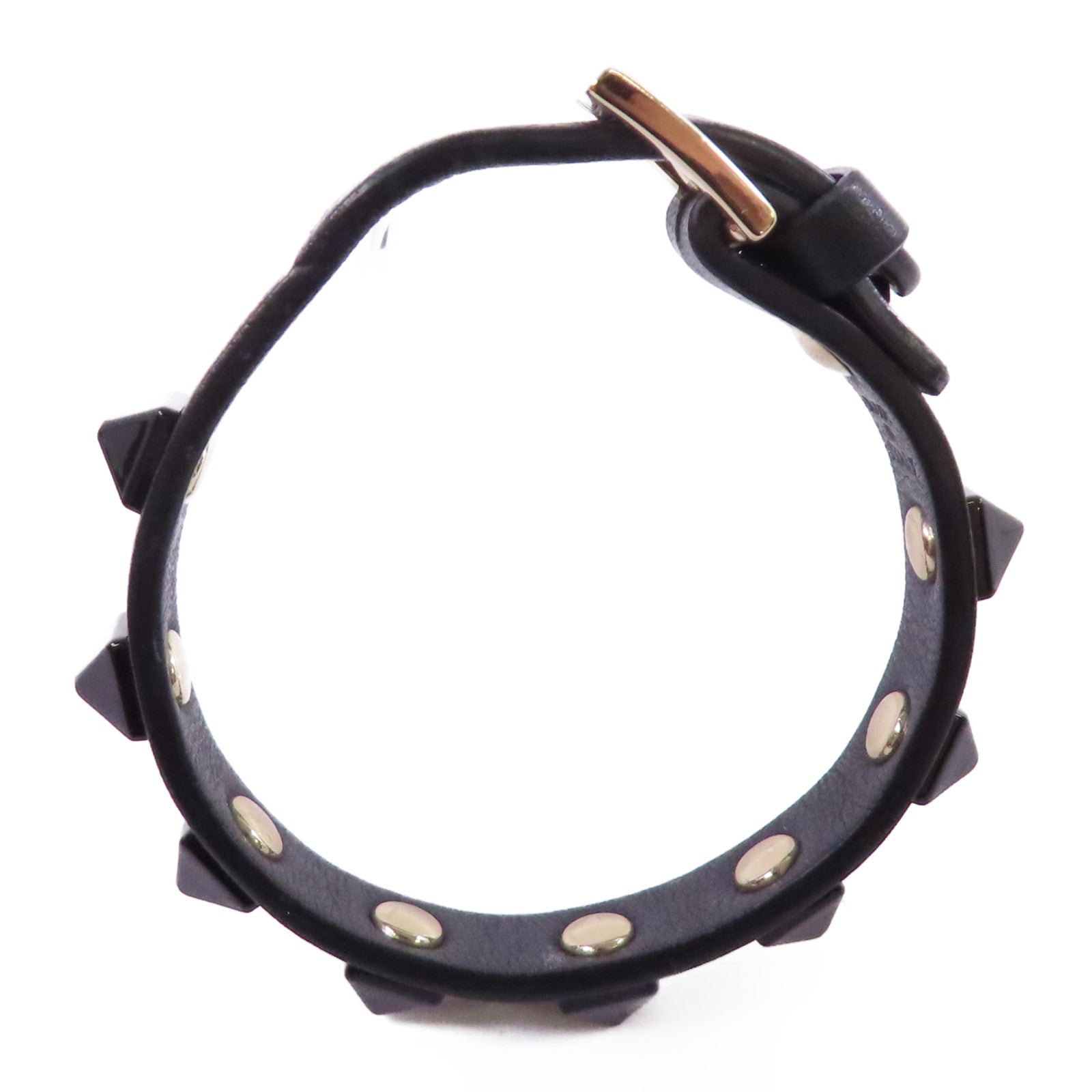 Valentino 牛皮皮革/金屬Rockstud Leather Bracelet手鏈