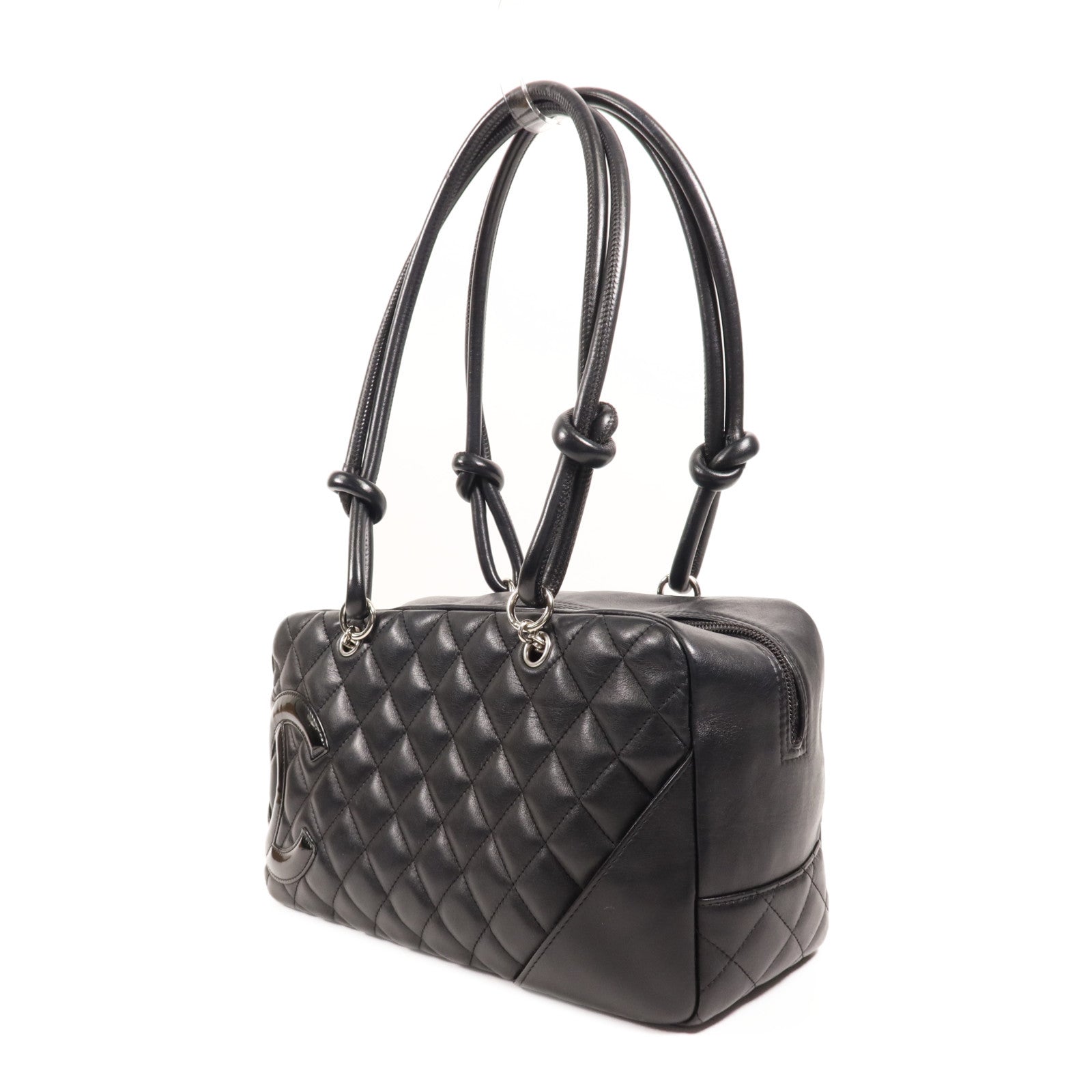 CHANEL 羊皮皮革Cambon Bag銀扣肩背袋
