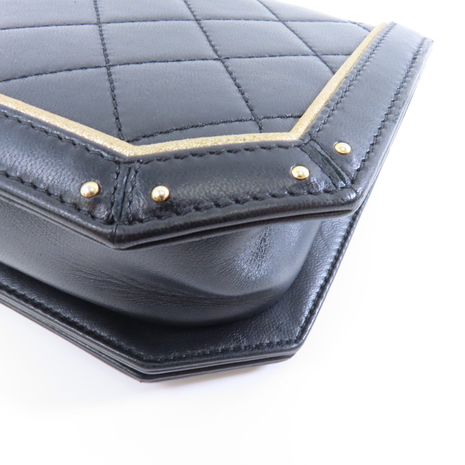 CHANEL 【激減優惠】菱格羊皮皮革Chain Shoulder Bag金扣鏈帶肩背袋黑色