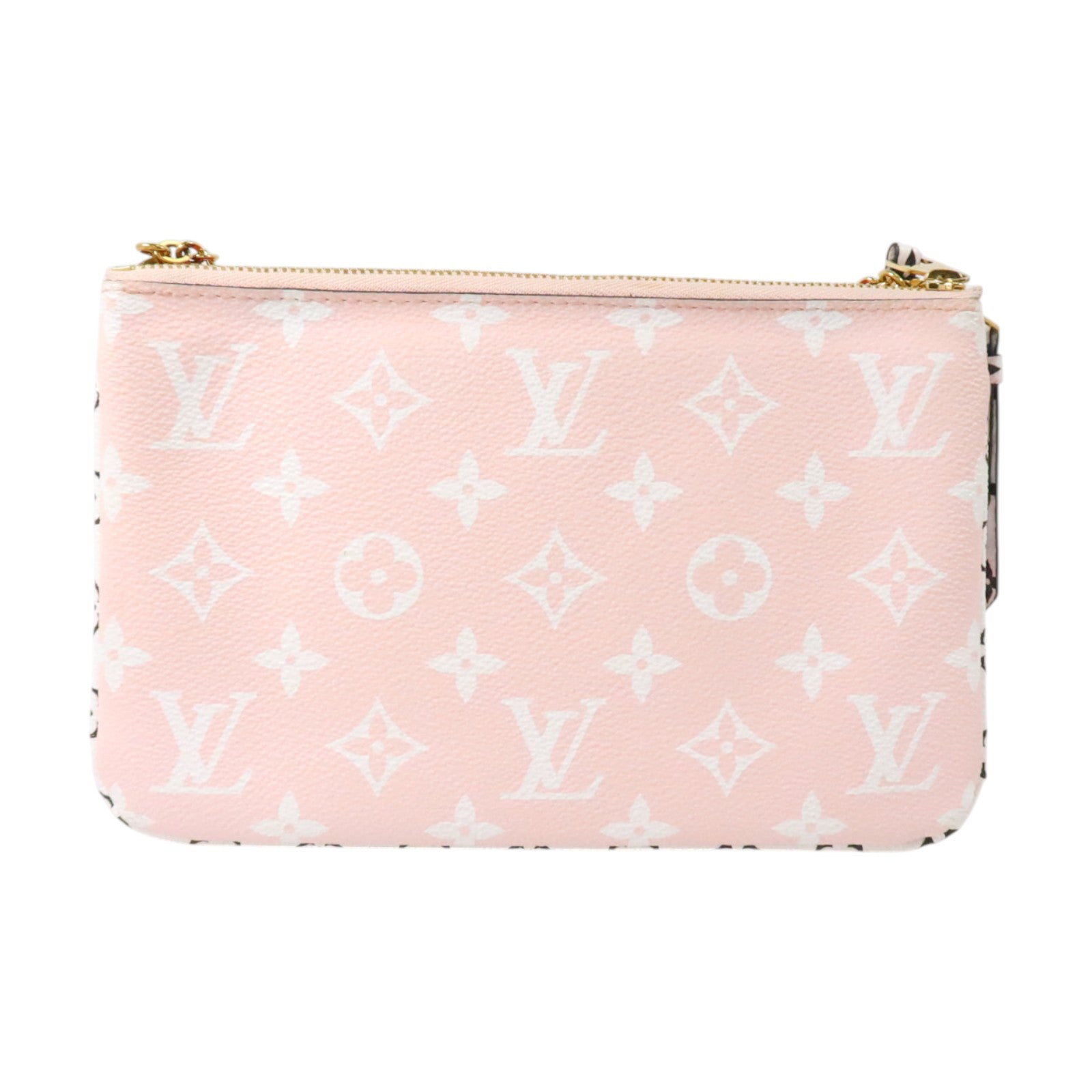 LOUIS VUITTON Monogram Giant Pochette Double Zip金扣鏈帶肩背袋