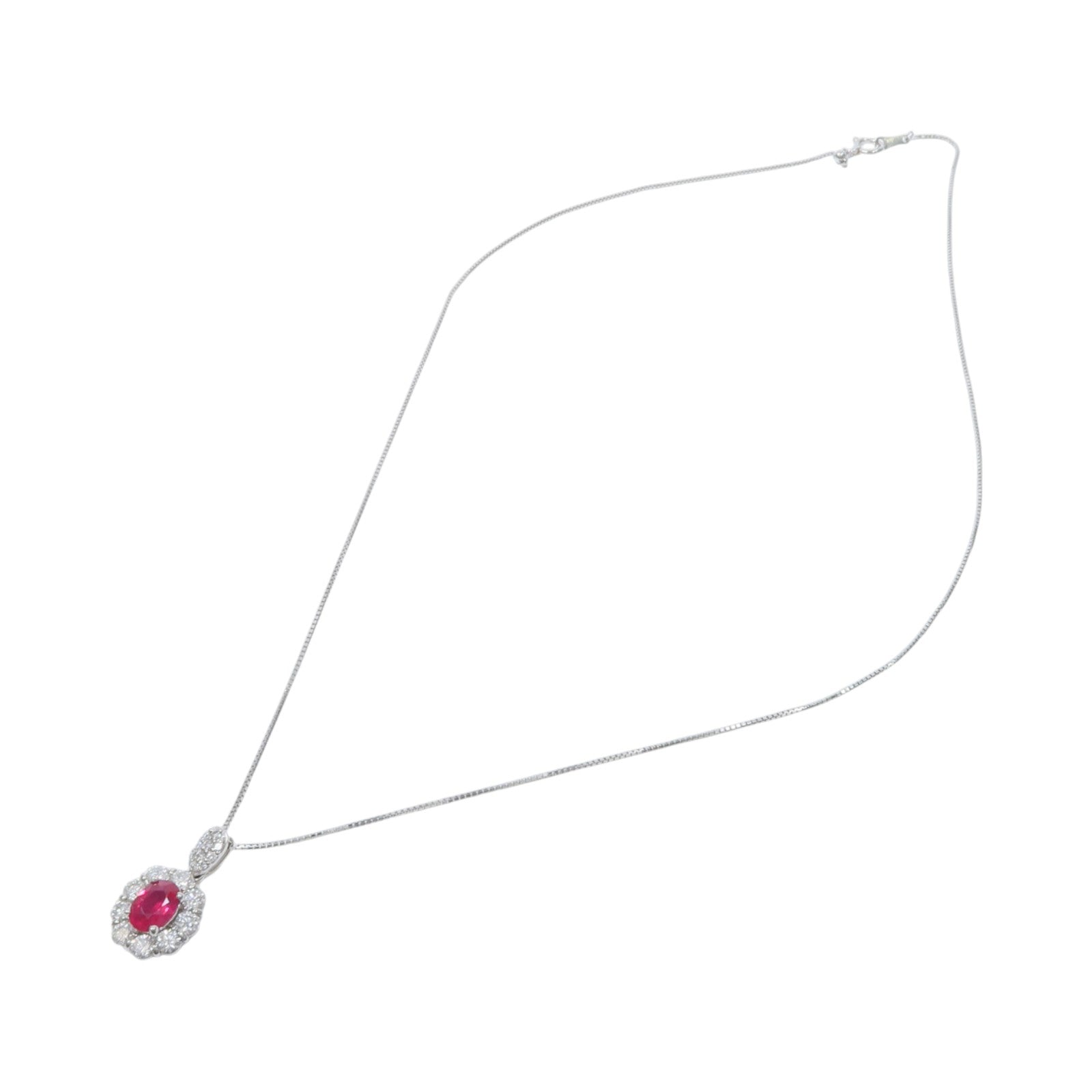 JEWELRY PT900/PT850鉑金Ruby Diamond Necklace紅寶石/鑽石項鍊