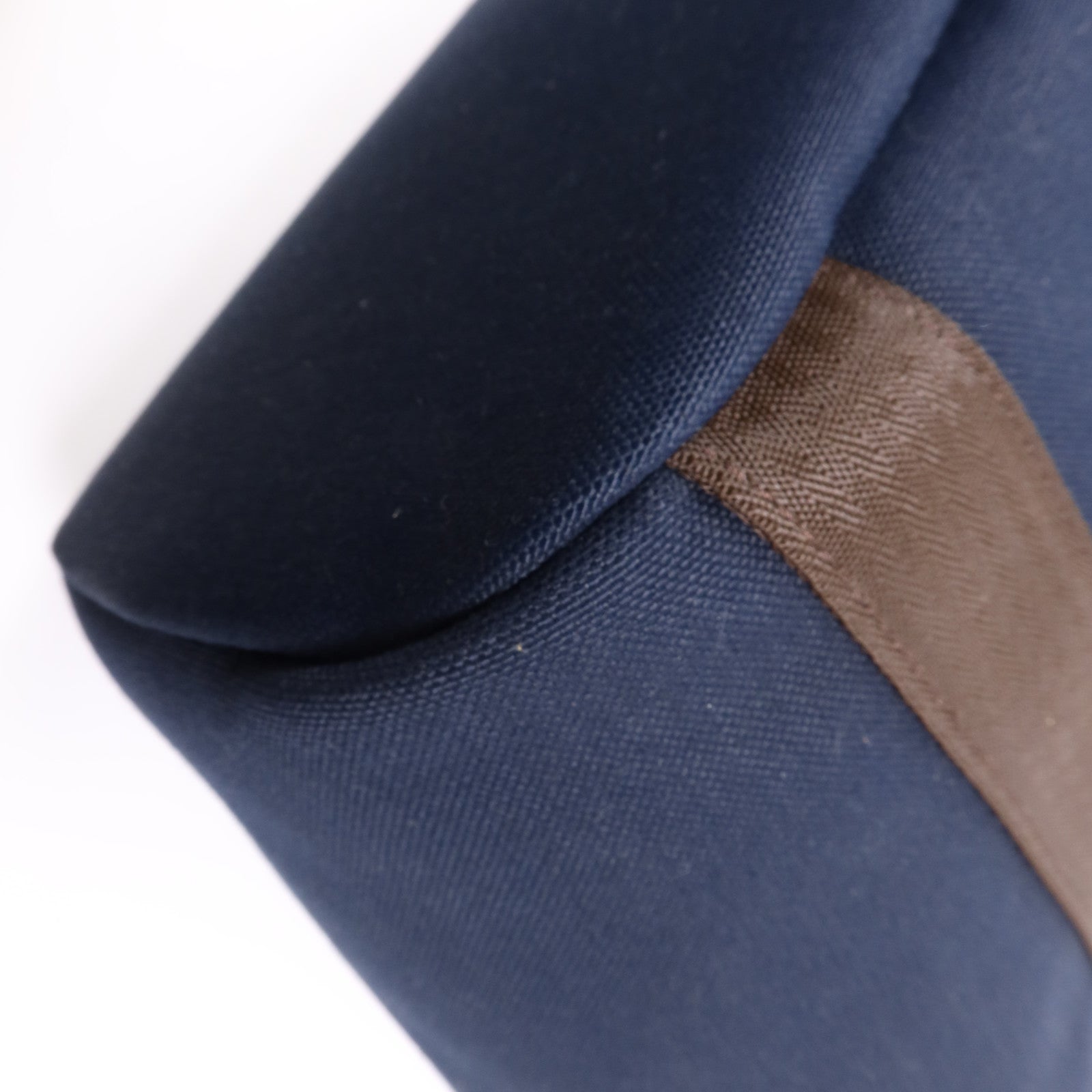 HERMES 【激減優惠】帆布Sac De Pansage Groom銀扣手挽肩背兩用袋Bleu Indigo/Feu