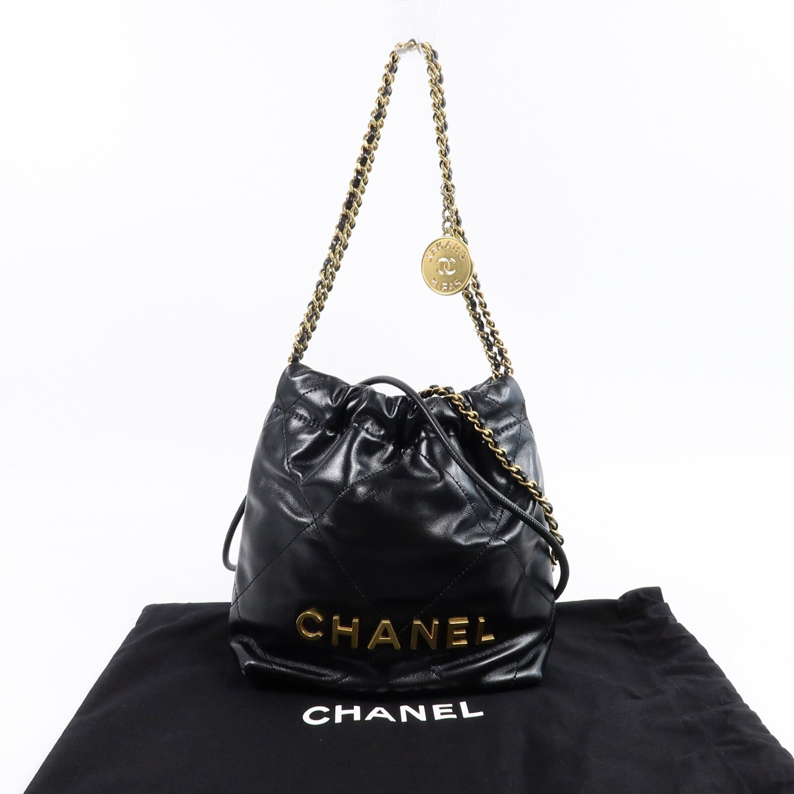 CHANEL 牛皮皮革C22 Mini手挽肩背兩用袋