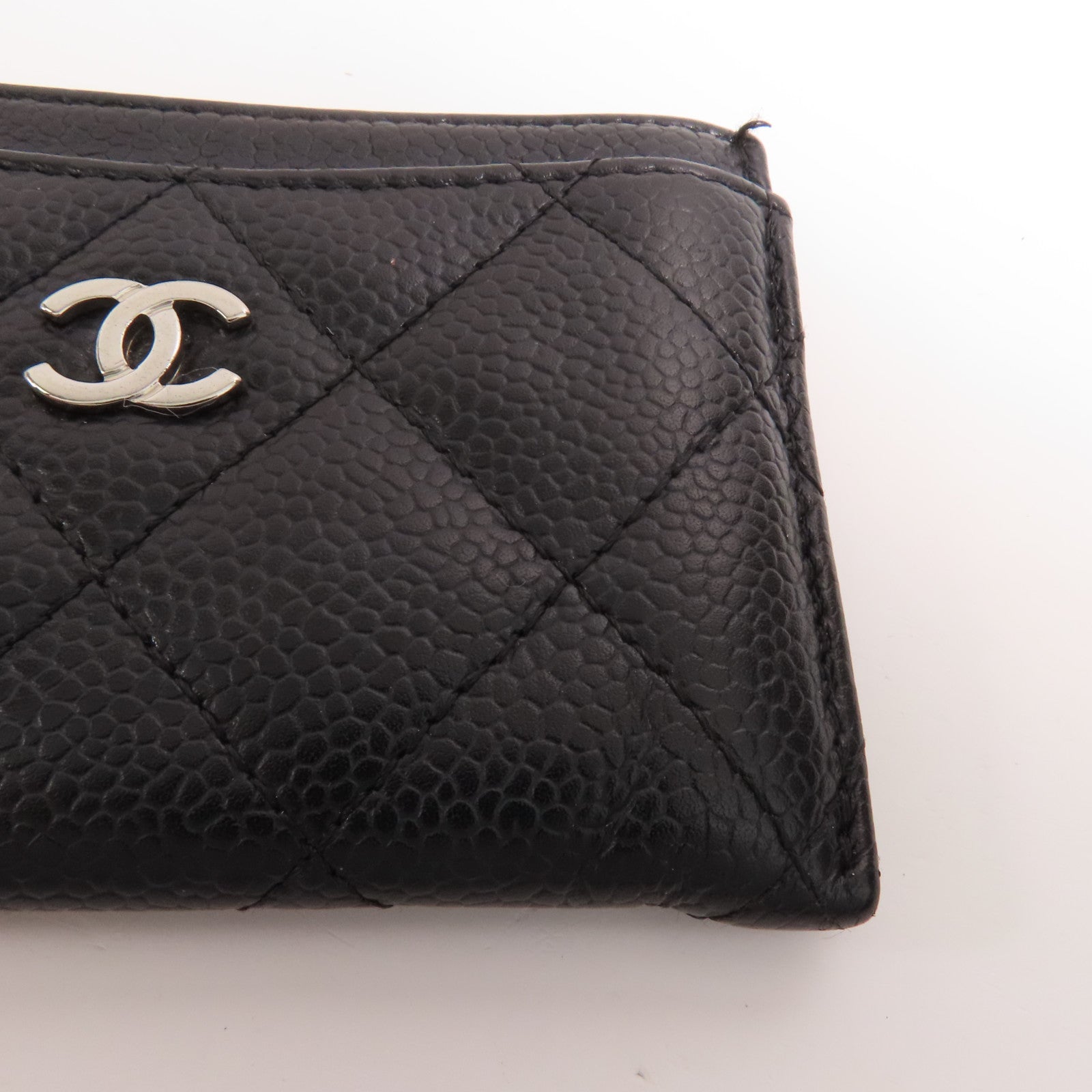 CHANEL 牛皮皮革Card Case銀扣卡片套