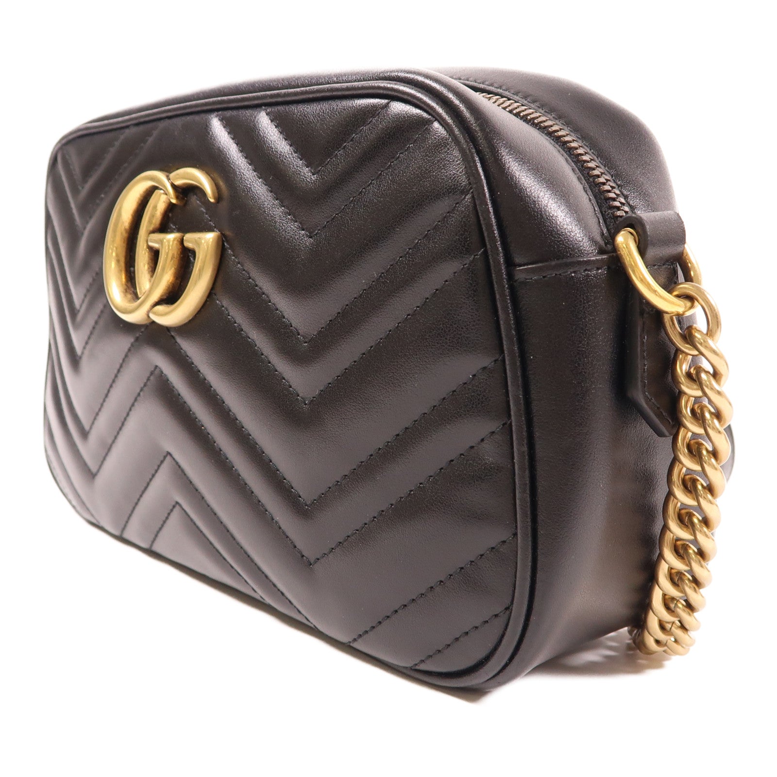 GUCCI 牛皮皮革GG Marmont金扣肩背袋