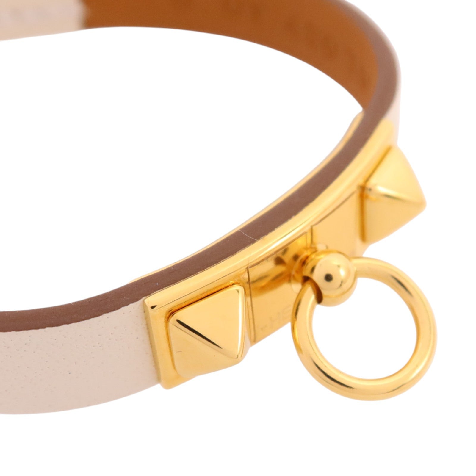 HERMES Swift皮革Mini Rivale Bracelet金扣手鏈