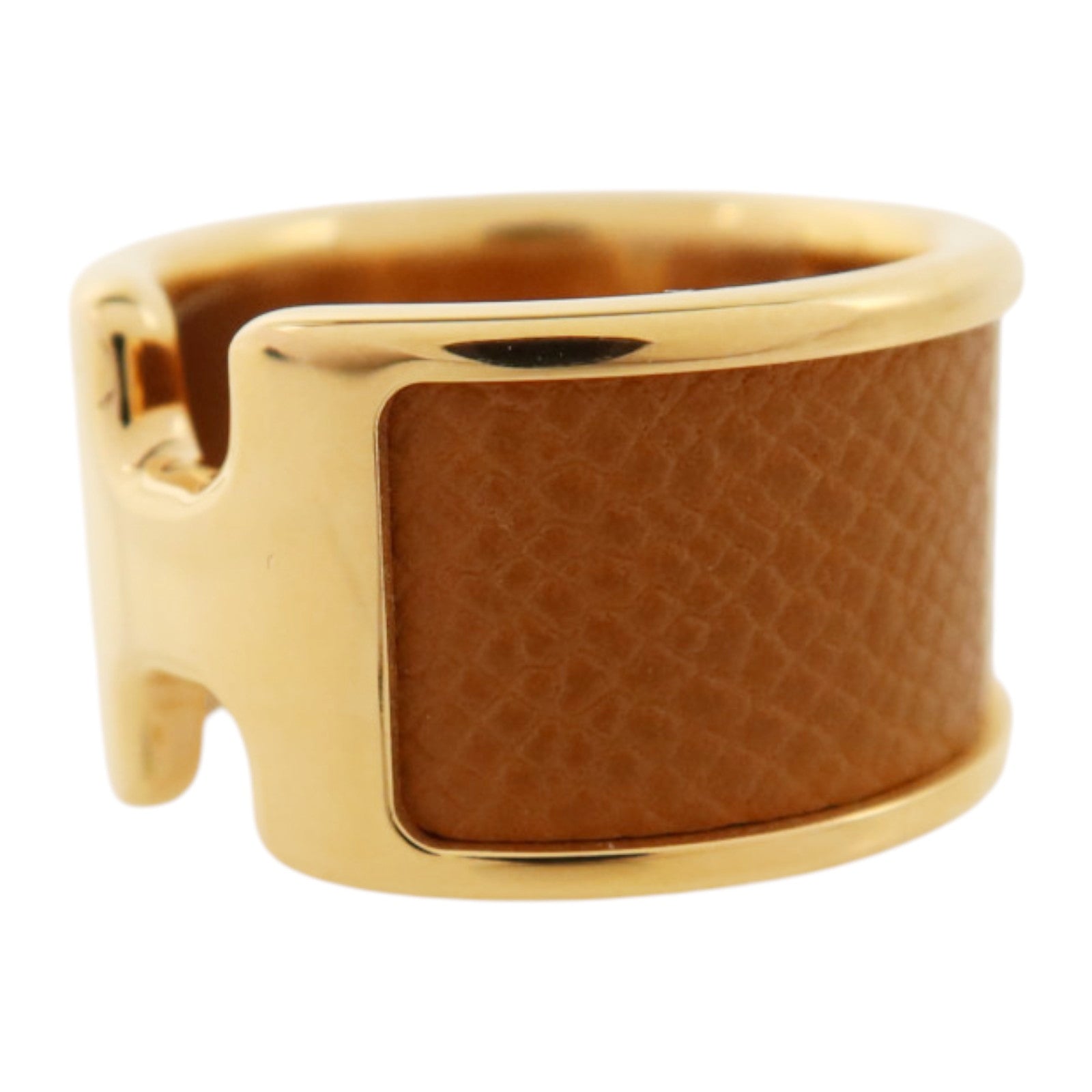 HERMES Madame皮革/金屬Olympe Ring Large戒指Hermes#M/US#6.5Gold