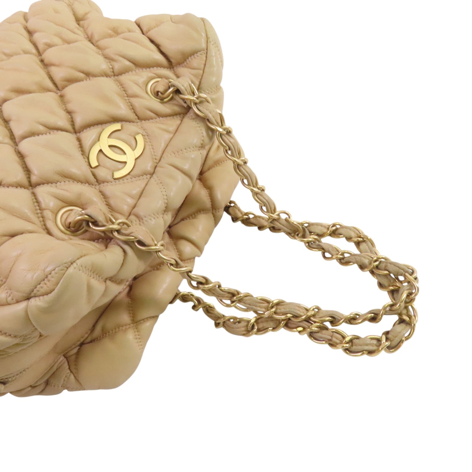 CHANEL 羊皮皮革Chain Shoulder金扣鏈帶肩背袋