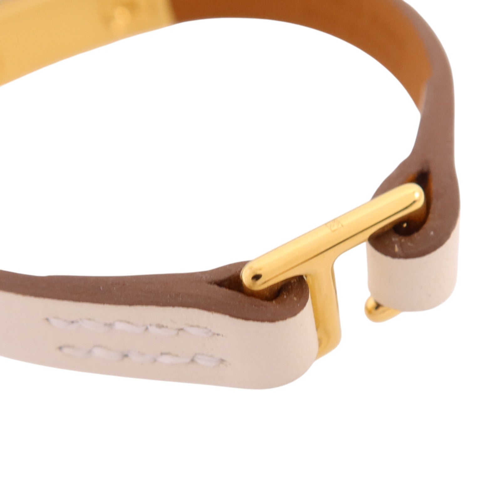 HERMES Swift皮革Mini Rivale Bracelet金扣手鏈