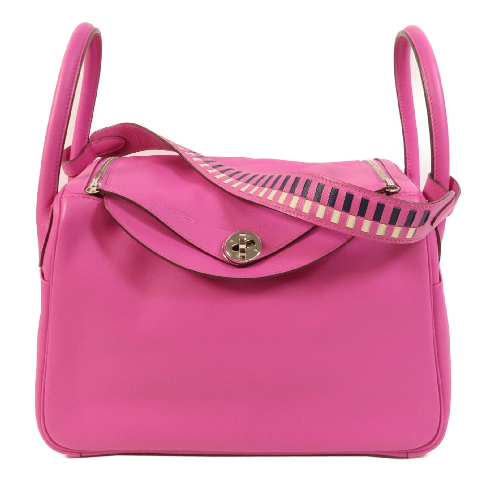 HERMES Swift/Epsom皮革Lindy 30手挽肩背兩用袋Rose Purple