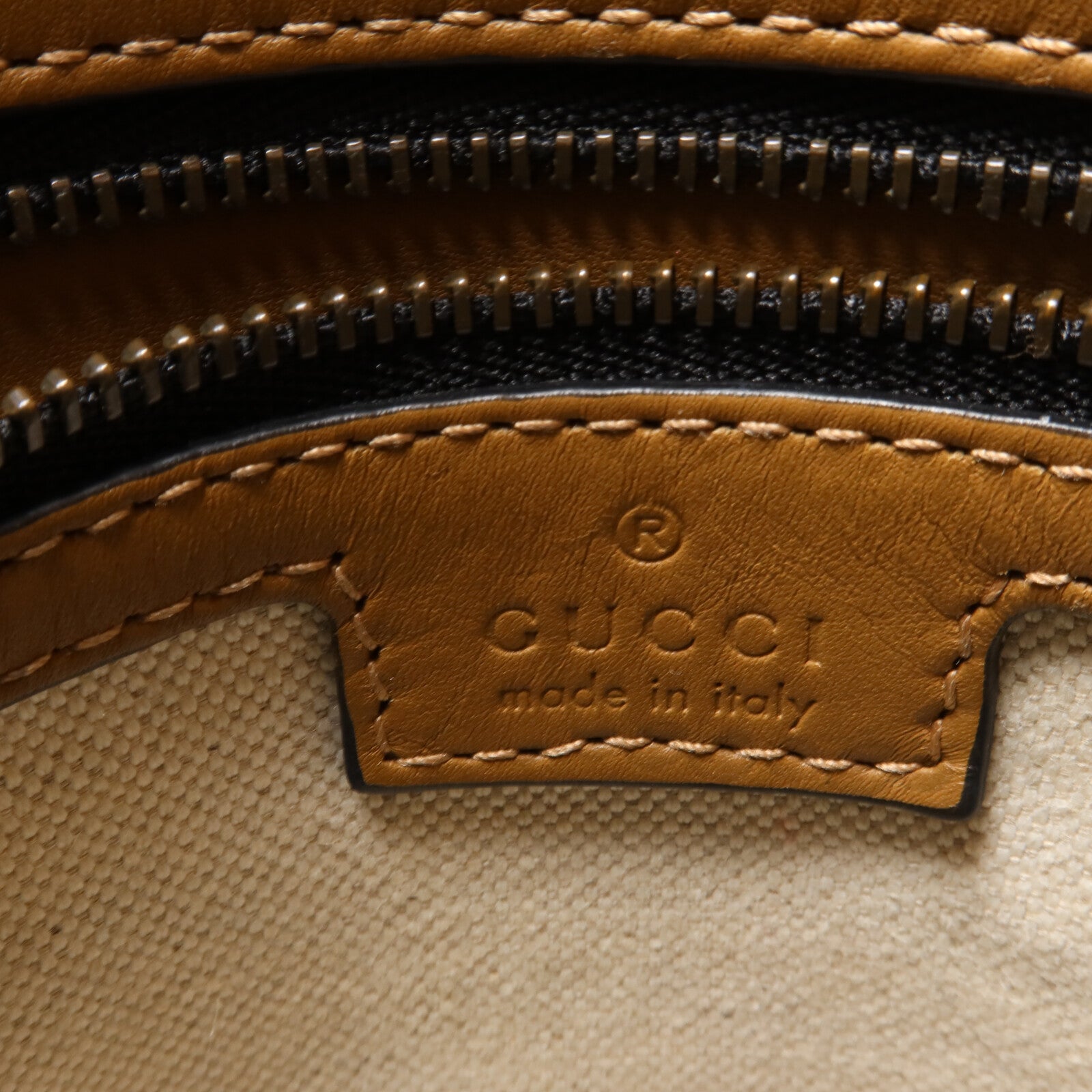 GUCCI 帆布/牛皮皮革Bauletto Medium Top手挽肩背兩用袋