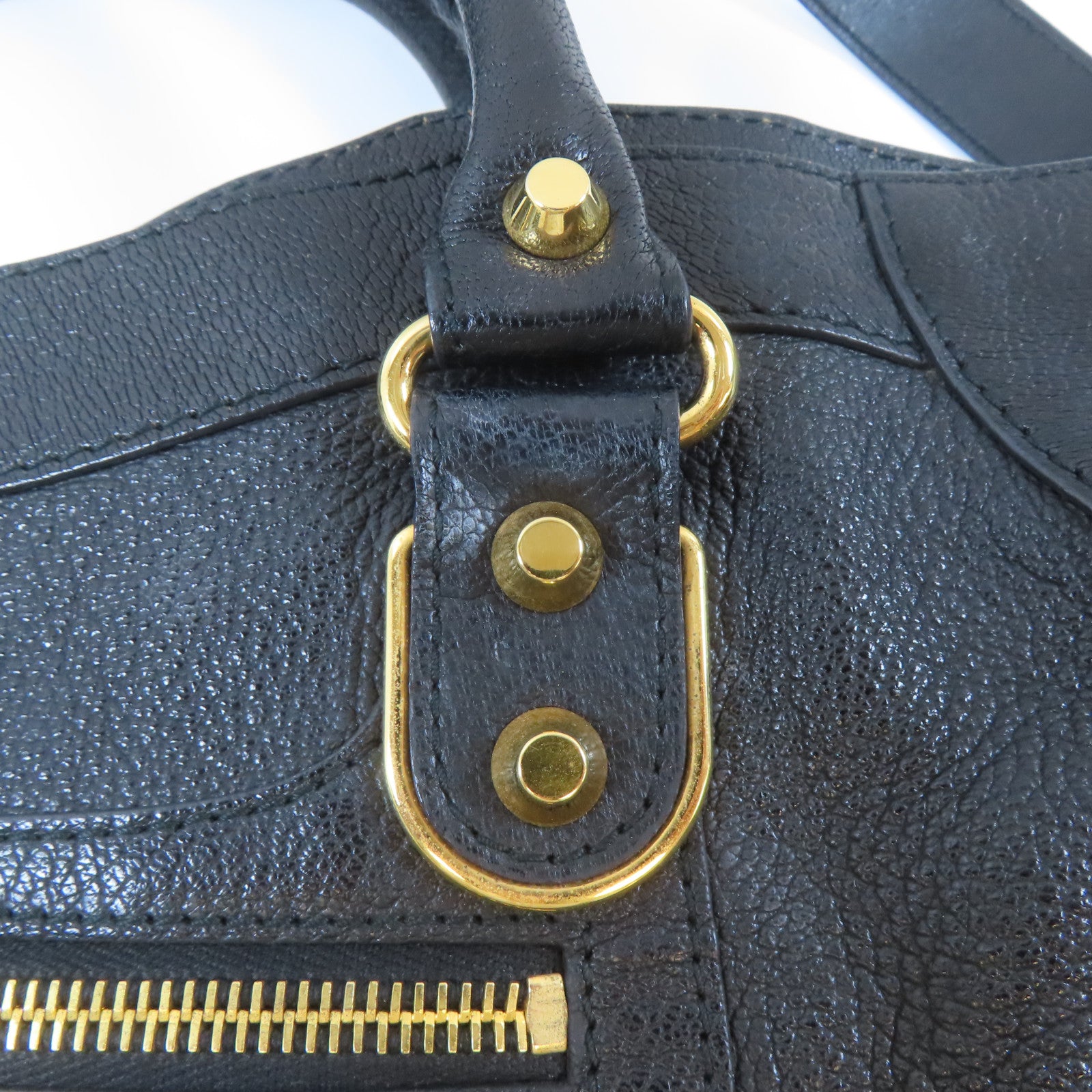 BALENCIAGA 【激減優惠】牛皮皮革Metallic Edge Part Time金扣手挽肩背兩用袋黑色