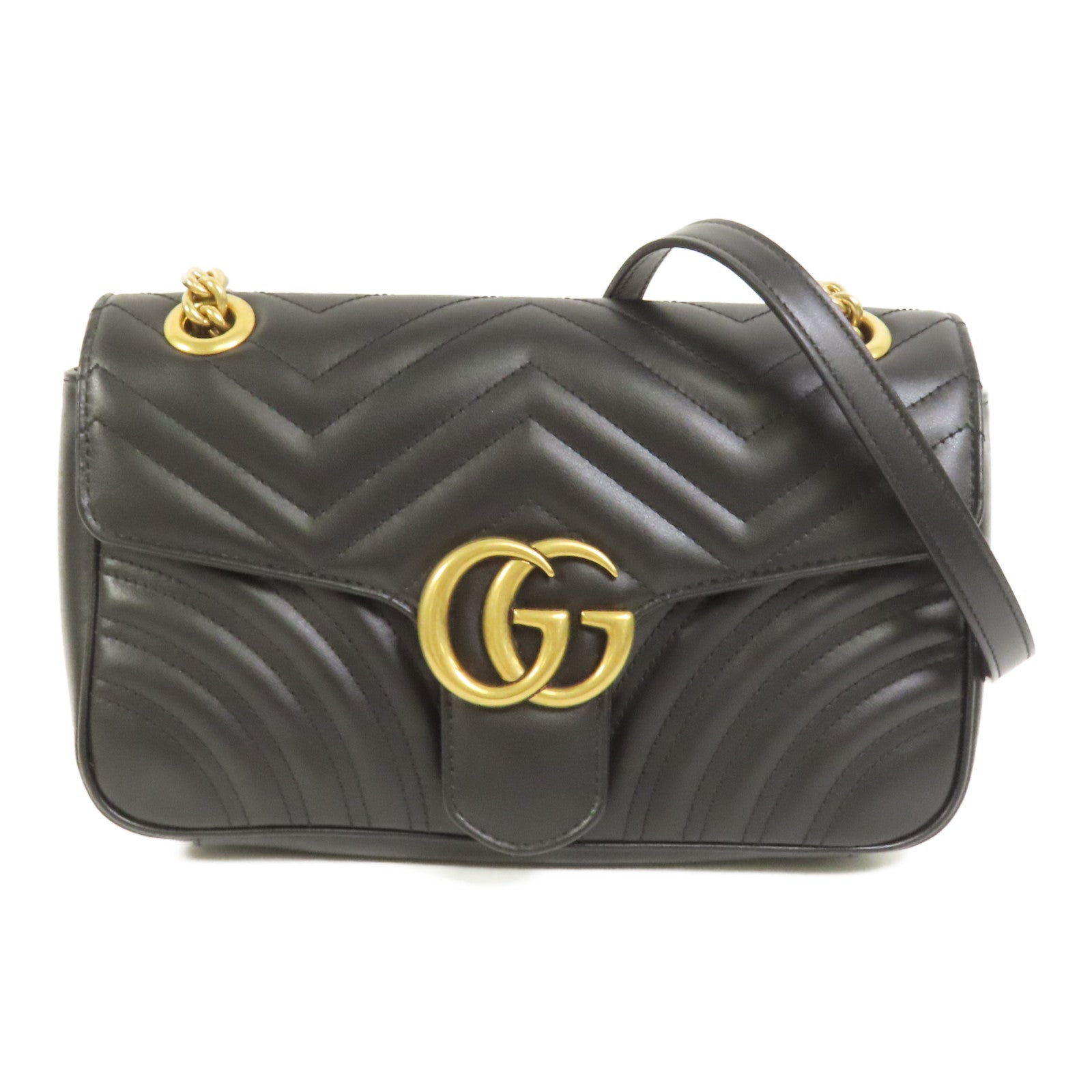 GUCCI 牛皮皮革GG Marmont鏈帶肩背袋