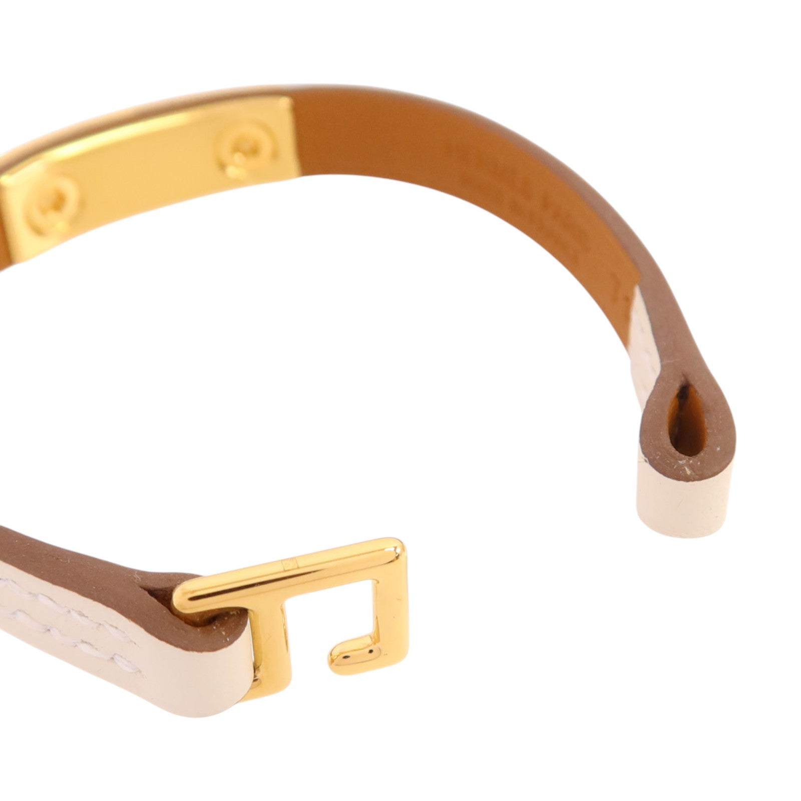 HERMES Swift皮革Mini Rivale Bracelet金扣手鏈