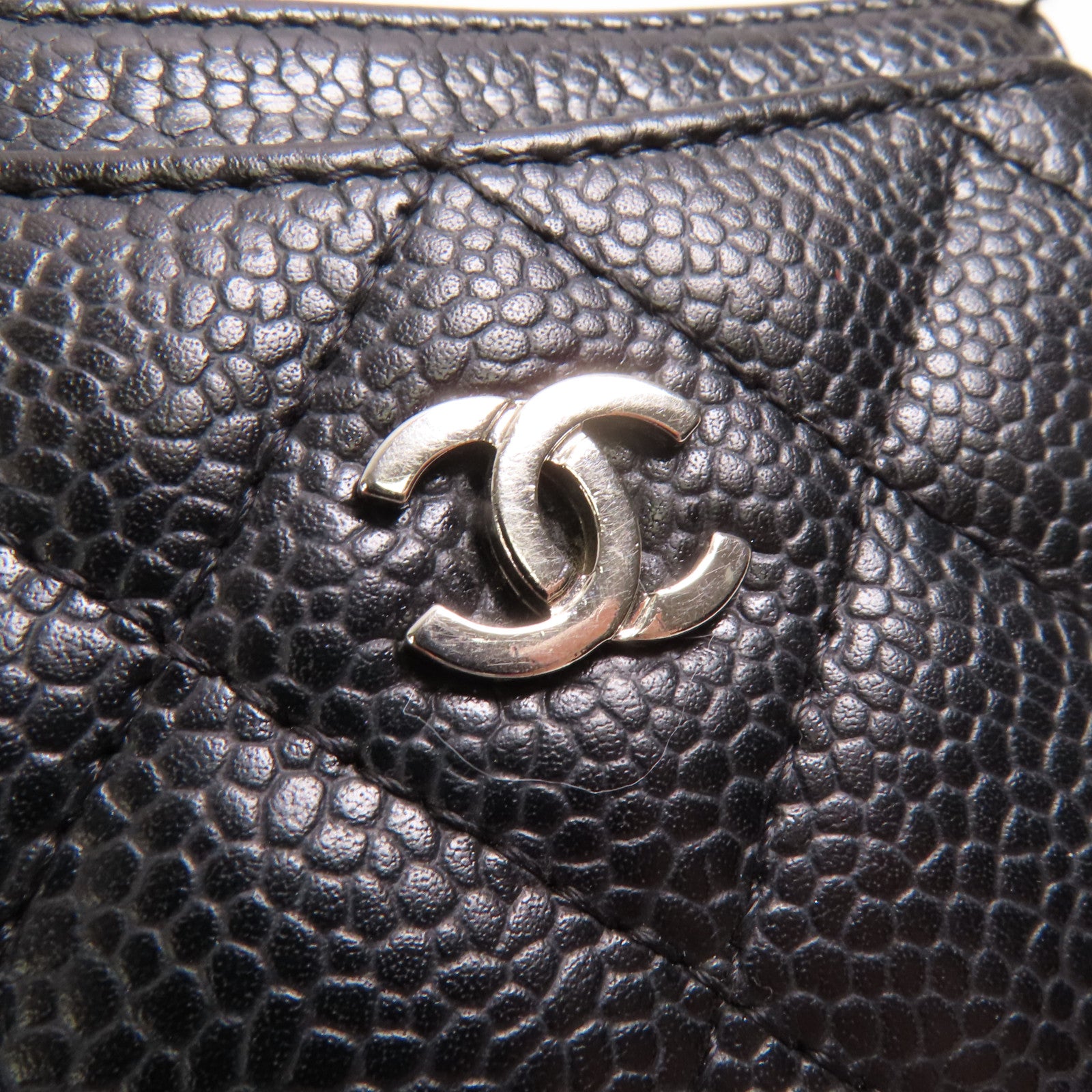 CHANEL 牛皮皮革Card Case銀扣卡片套