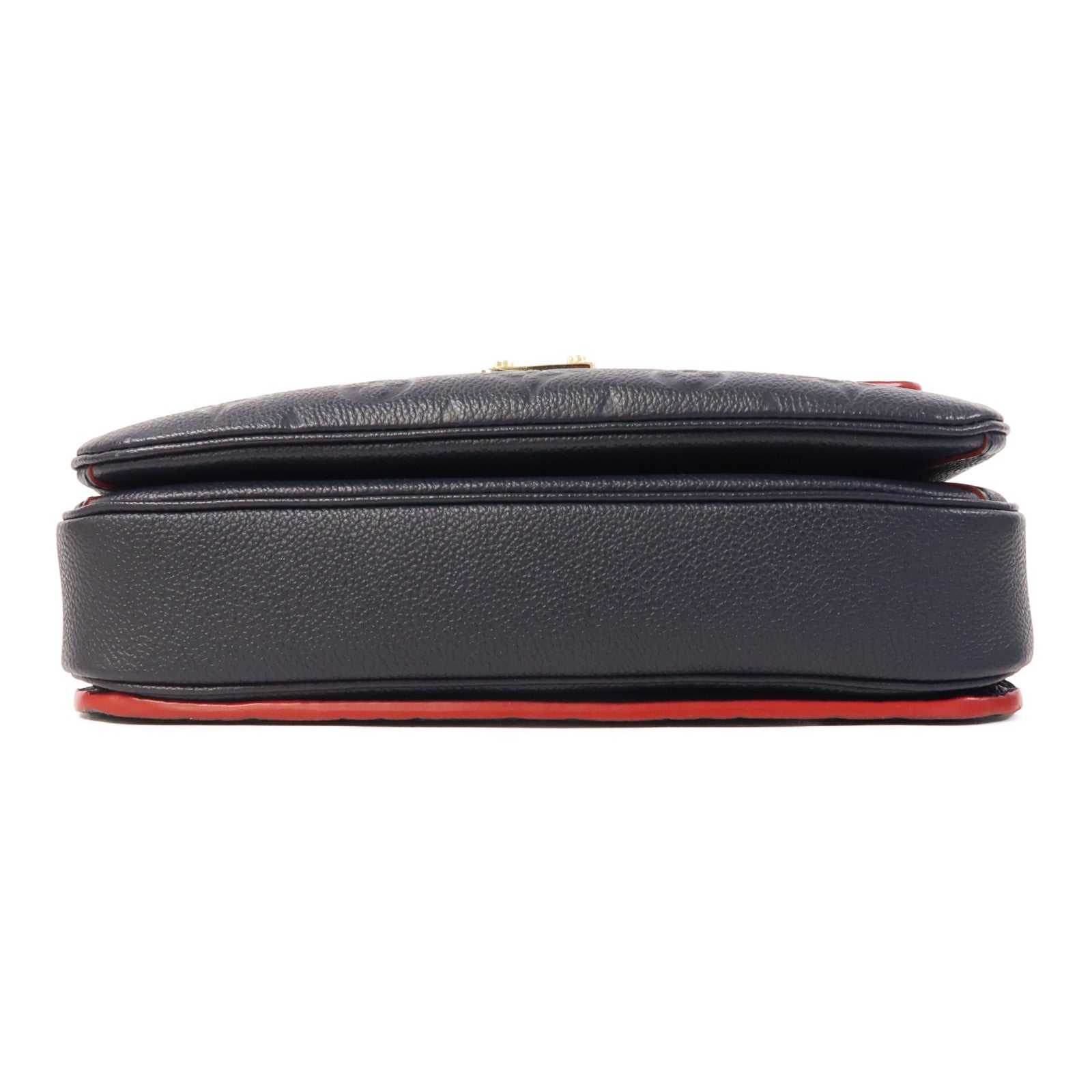 LOUIS VUITTON Monogram Empreinte Pochette Metis金扣手挽肩背兩用袋深藍色