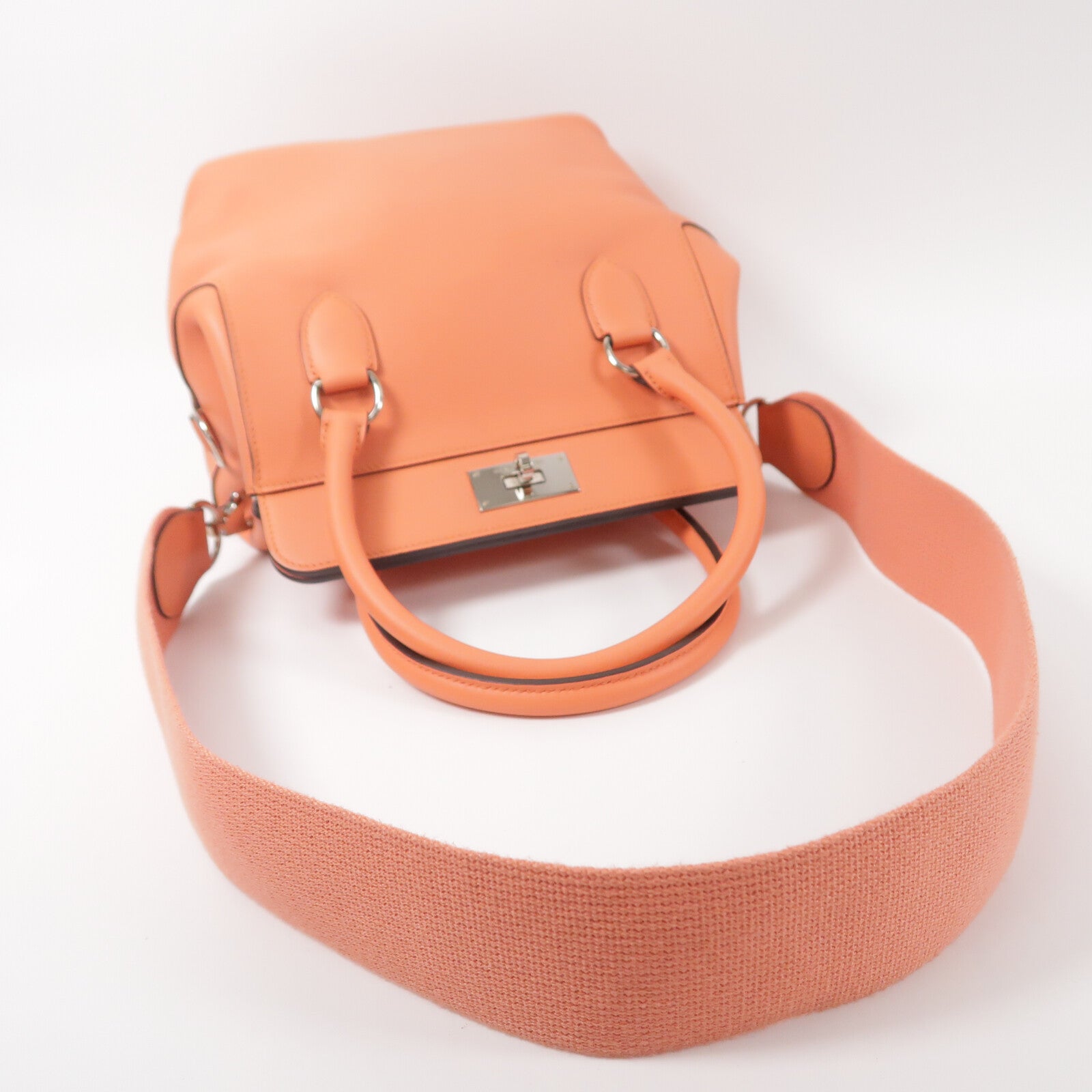 HERMES Evercolor皮革Toolbox 20手挽肩背兩用袋Crevette