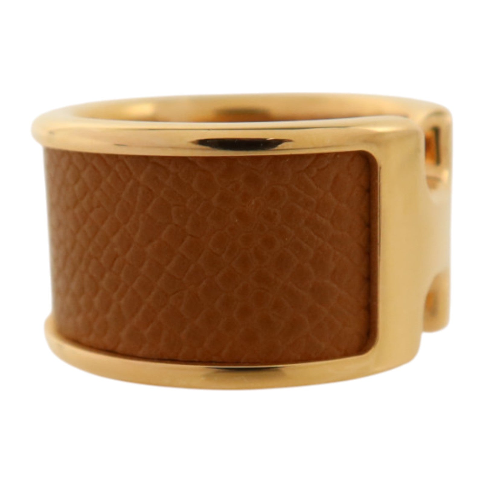 HERMES Madame皮革/金屬Olympe Ring Large戒指Hermes#M/US#6.5Gold