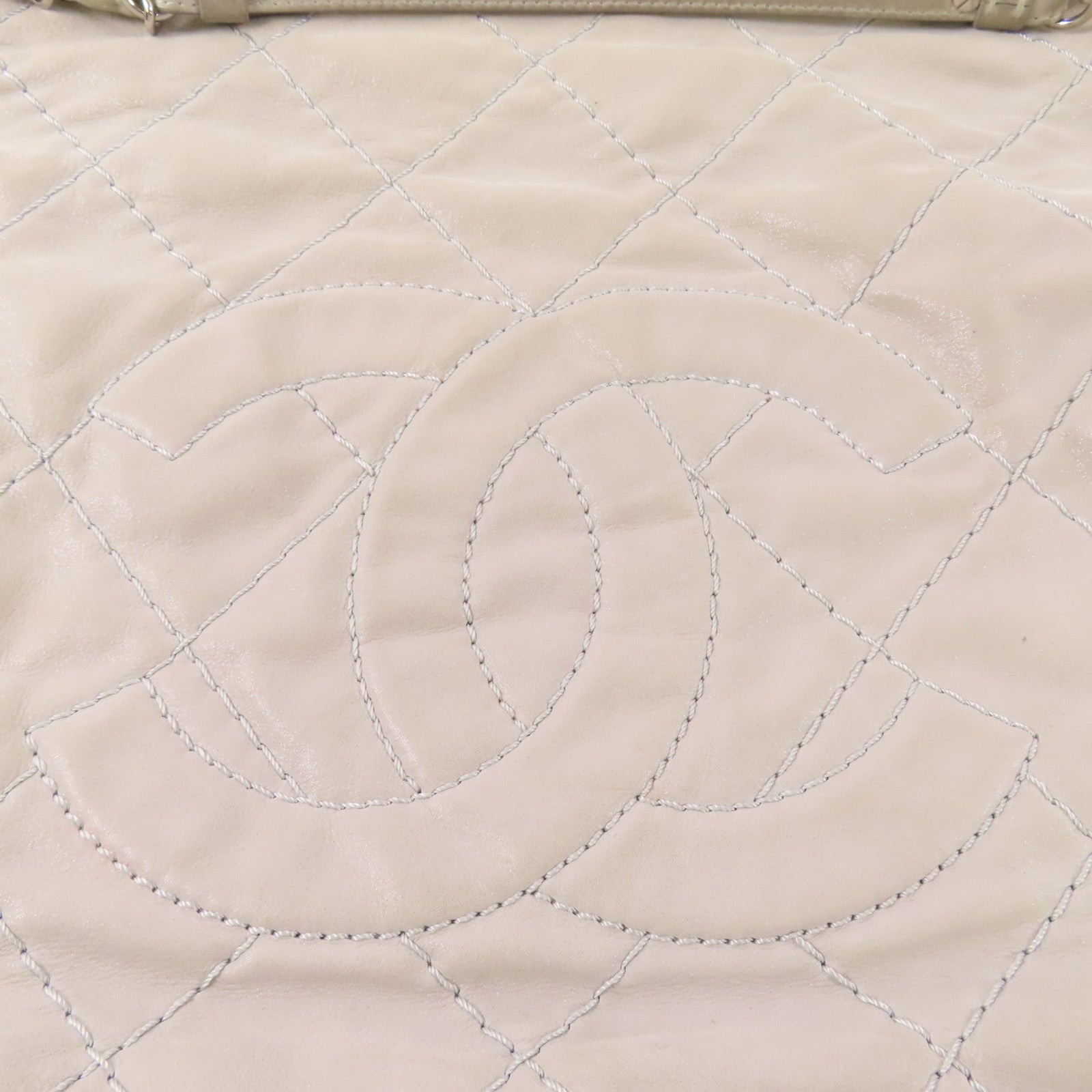 CHANEL 皮革Shoulder Bag銀扣鏈帶肩背袋