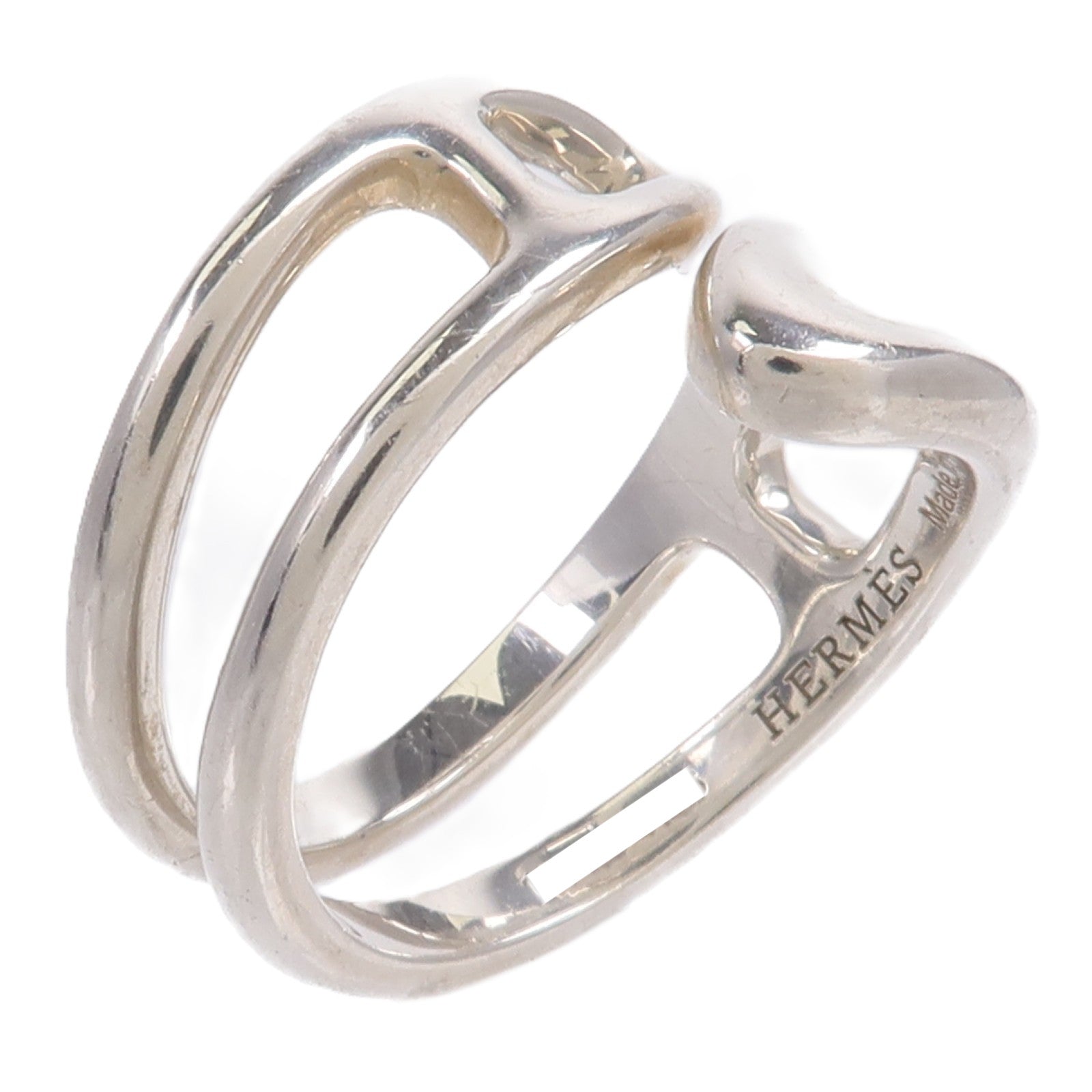 HERMES 925純銀Chaine d'Ancre Twist Ring戒指