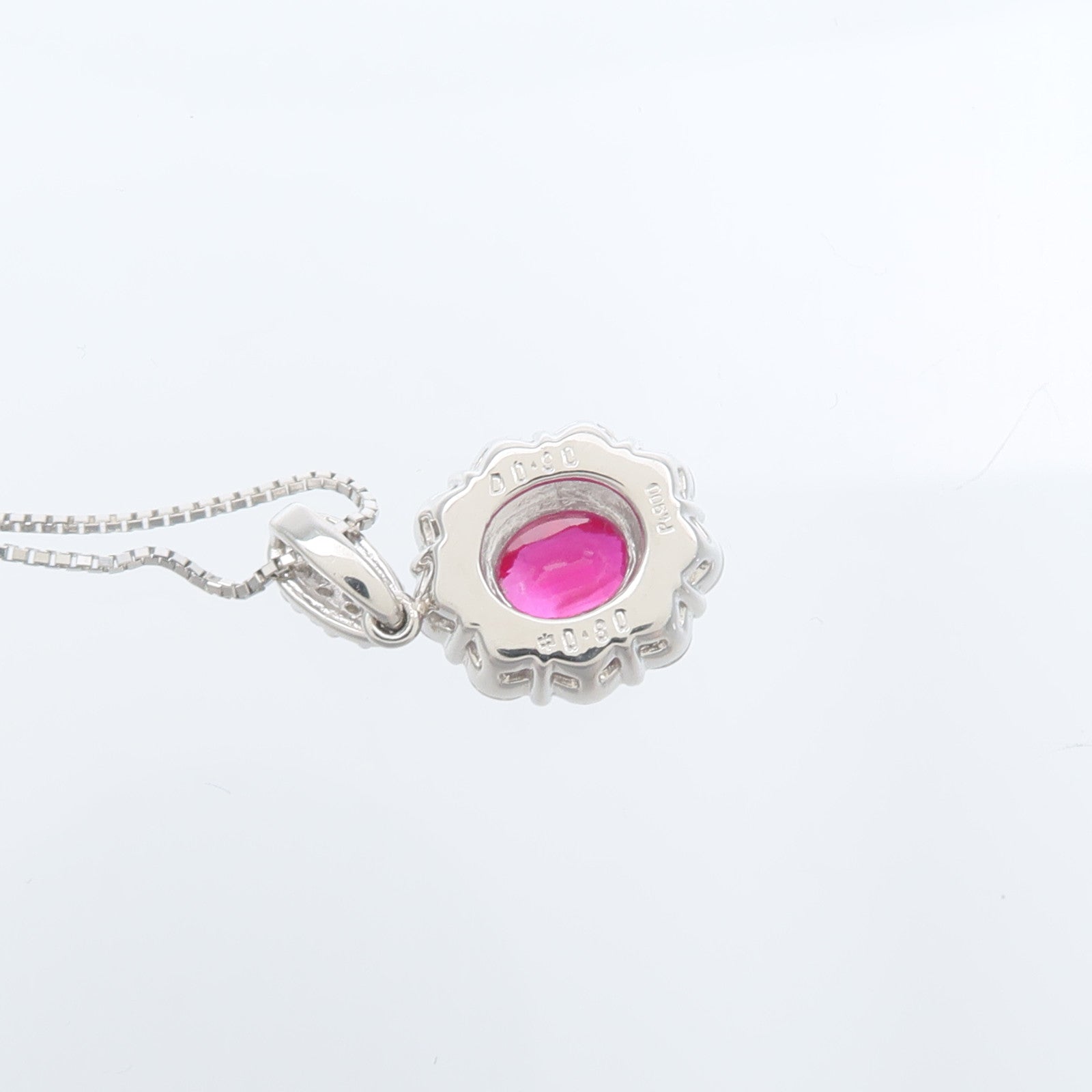 JEWELRY PT900/PT850鉑金Ruby Diamond Necklace紅寶石/鑽石項鍊