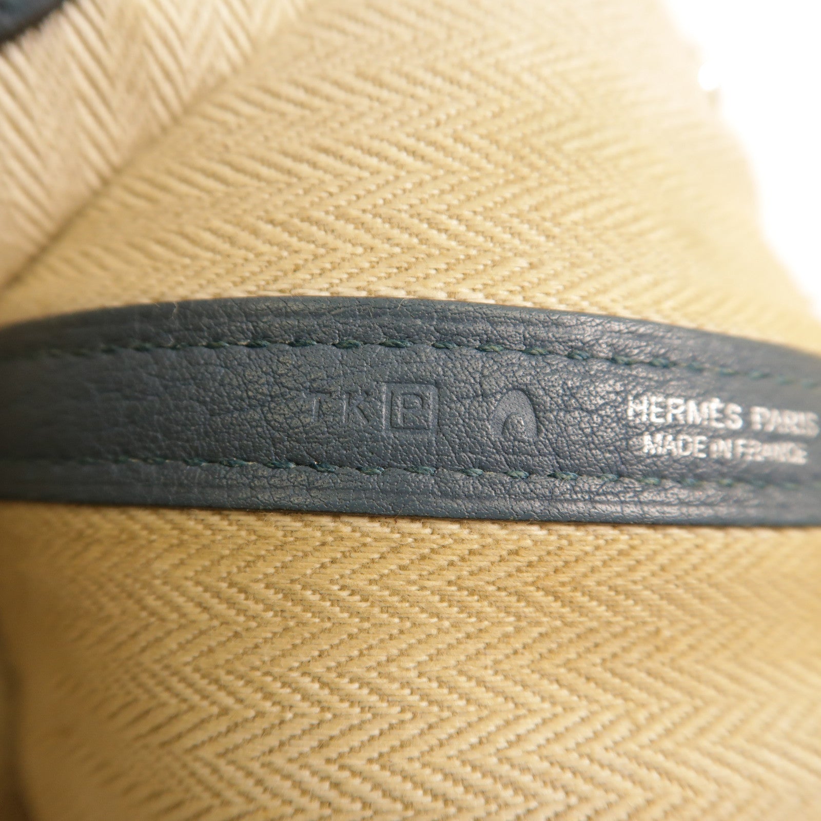 HERMES Negonda皮革Garden Party PM銀扣手挽袋藍色