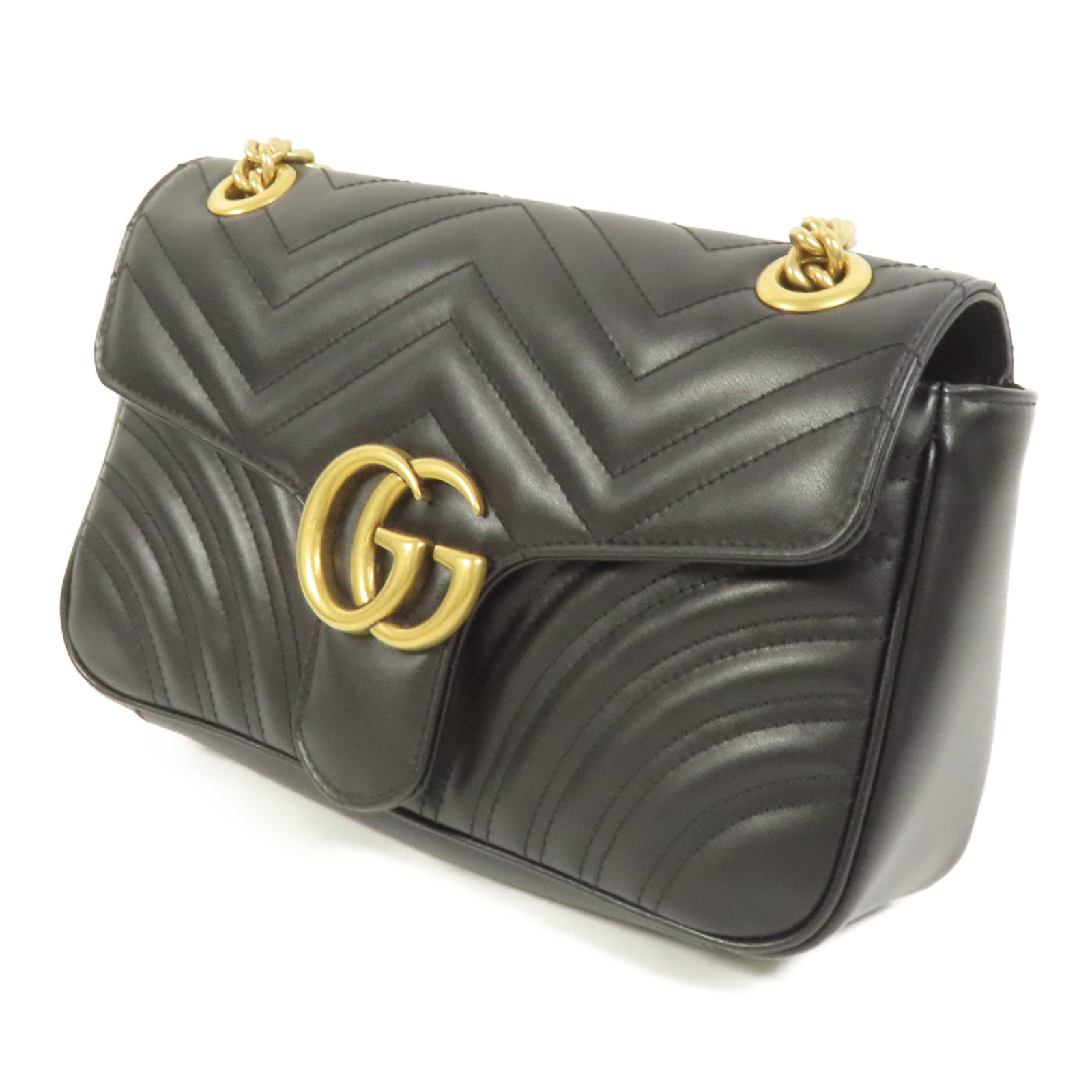 GUCCI 牛皮皮革GG Marmont鏈帶肩背袋
