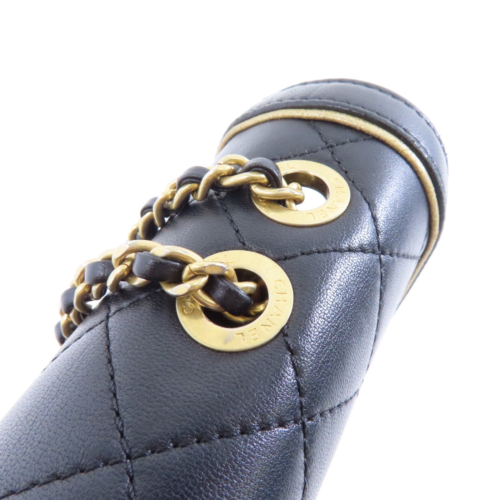 CHANEL 【激減優惠】菱格羊皮皮革Chain Shoulder Bag金扣鏈帶肩背袋黑色
