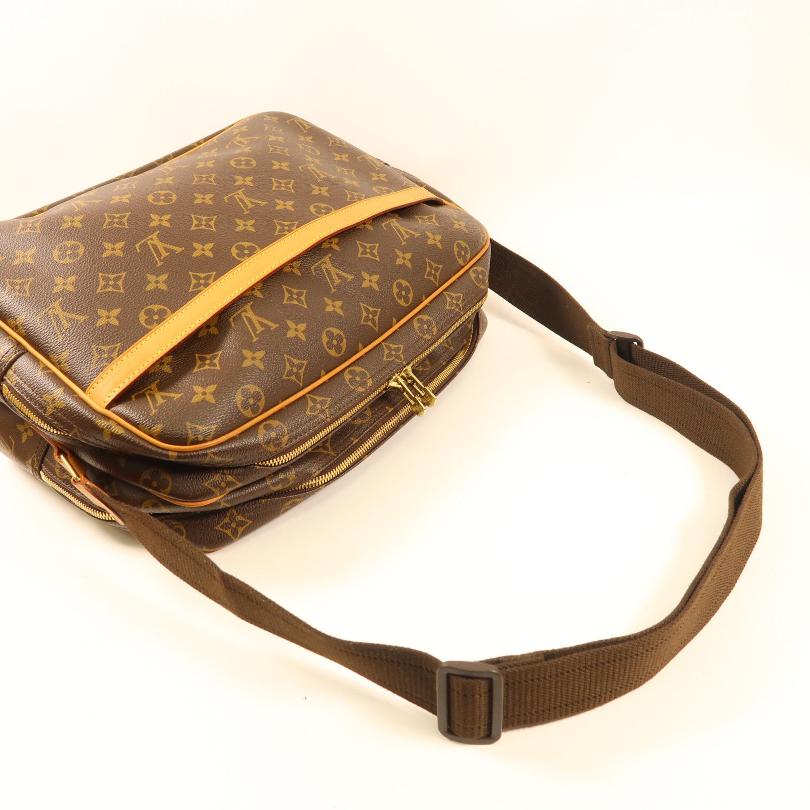 LOUIS VUITTON Monogram Reporter GM金扣肩背袋