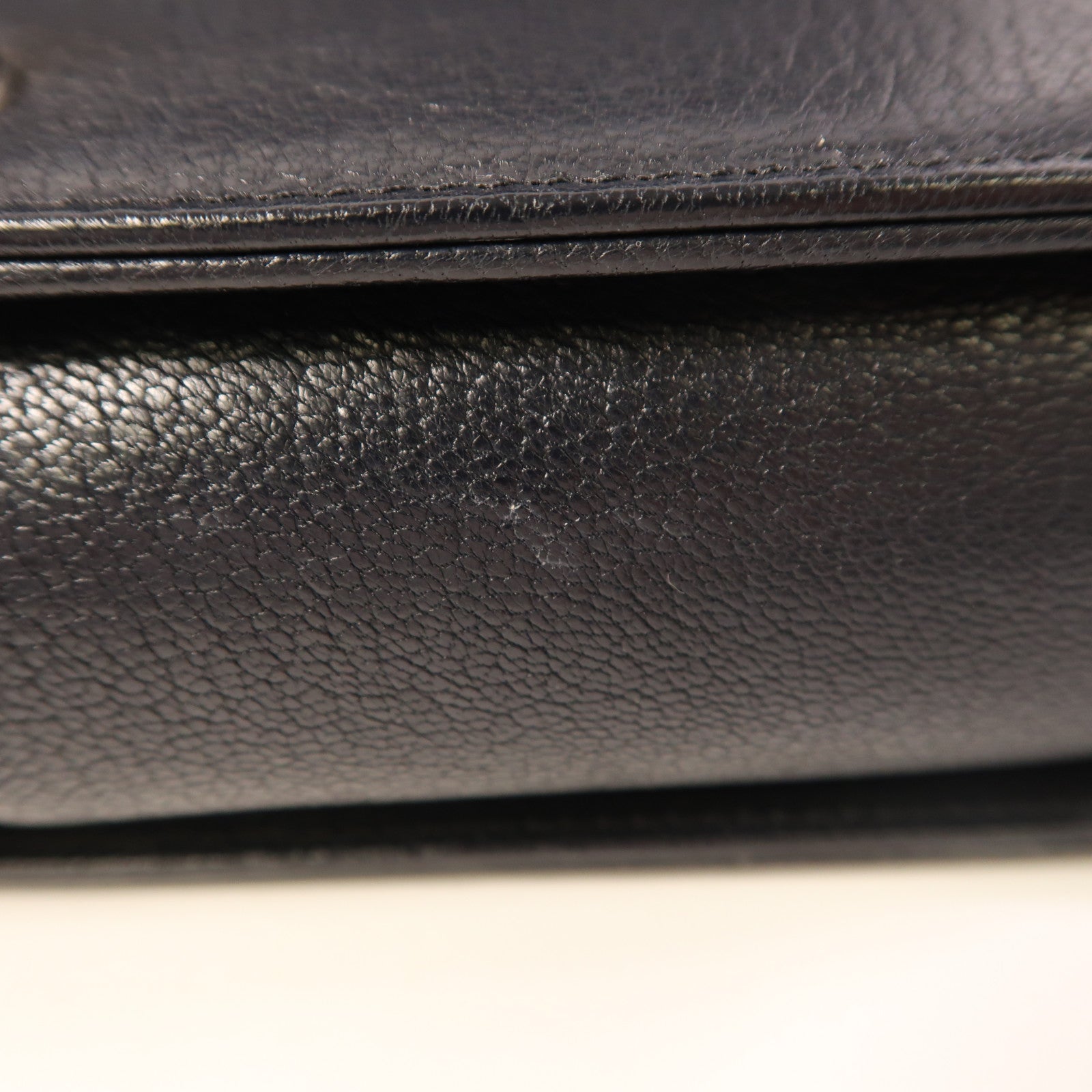 CHANEL CC Boy 28 Chain Shoulder Bag Calfskin Leather Black