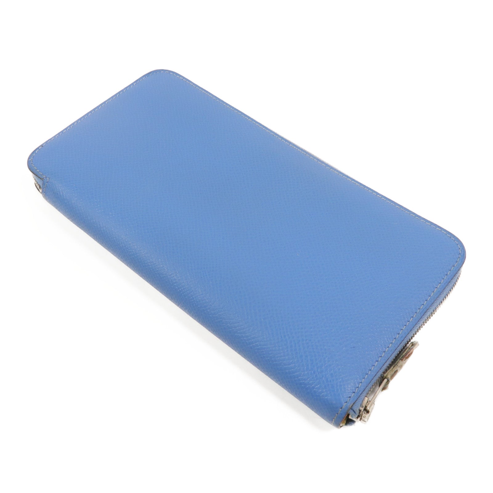 HERMES Epsom皮革Silk In Long Wallet長錢包Bleu Paradis